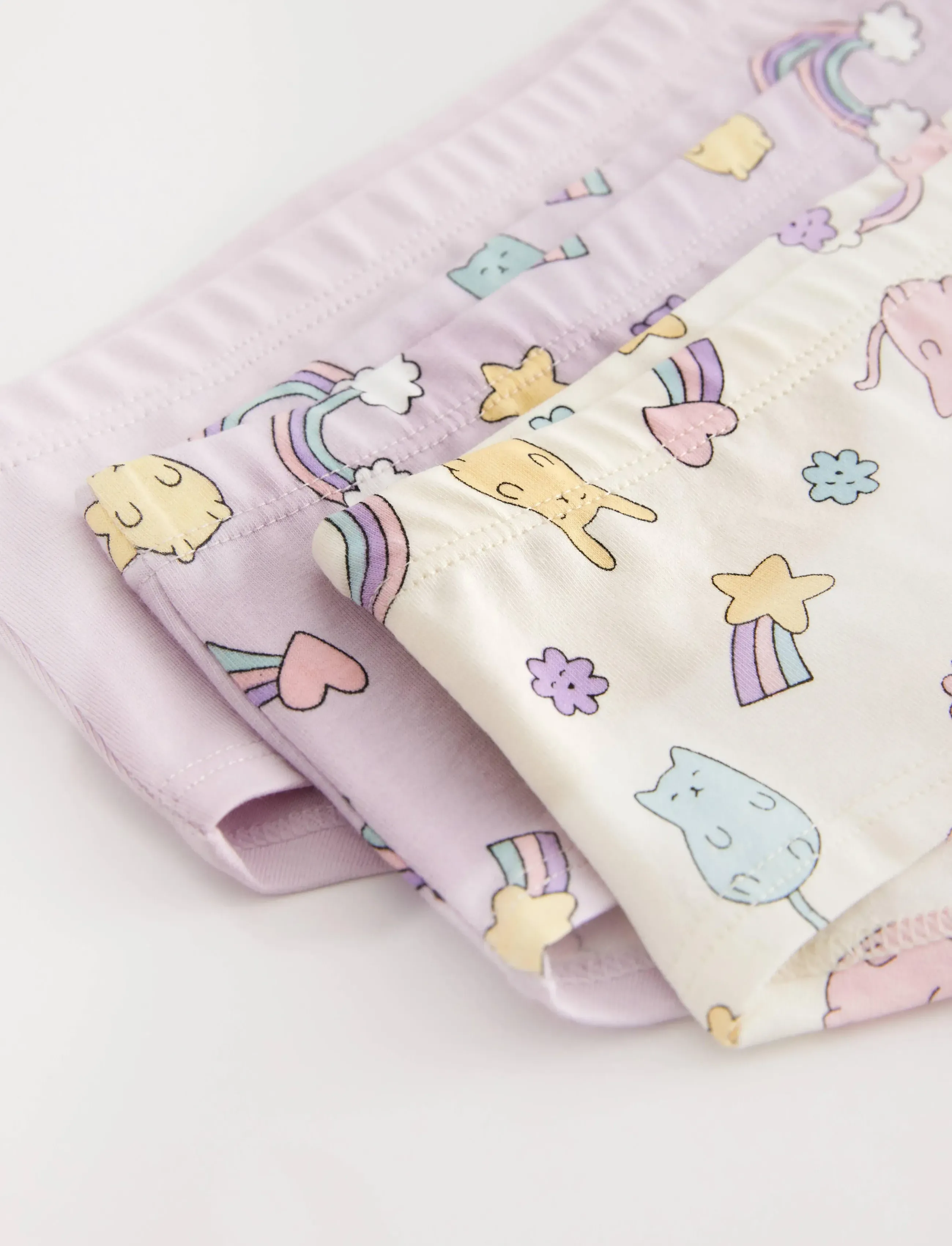 Lindex - Hipster 3 pack Kawaii - light dusty white - 2