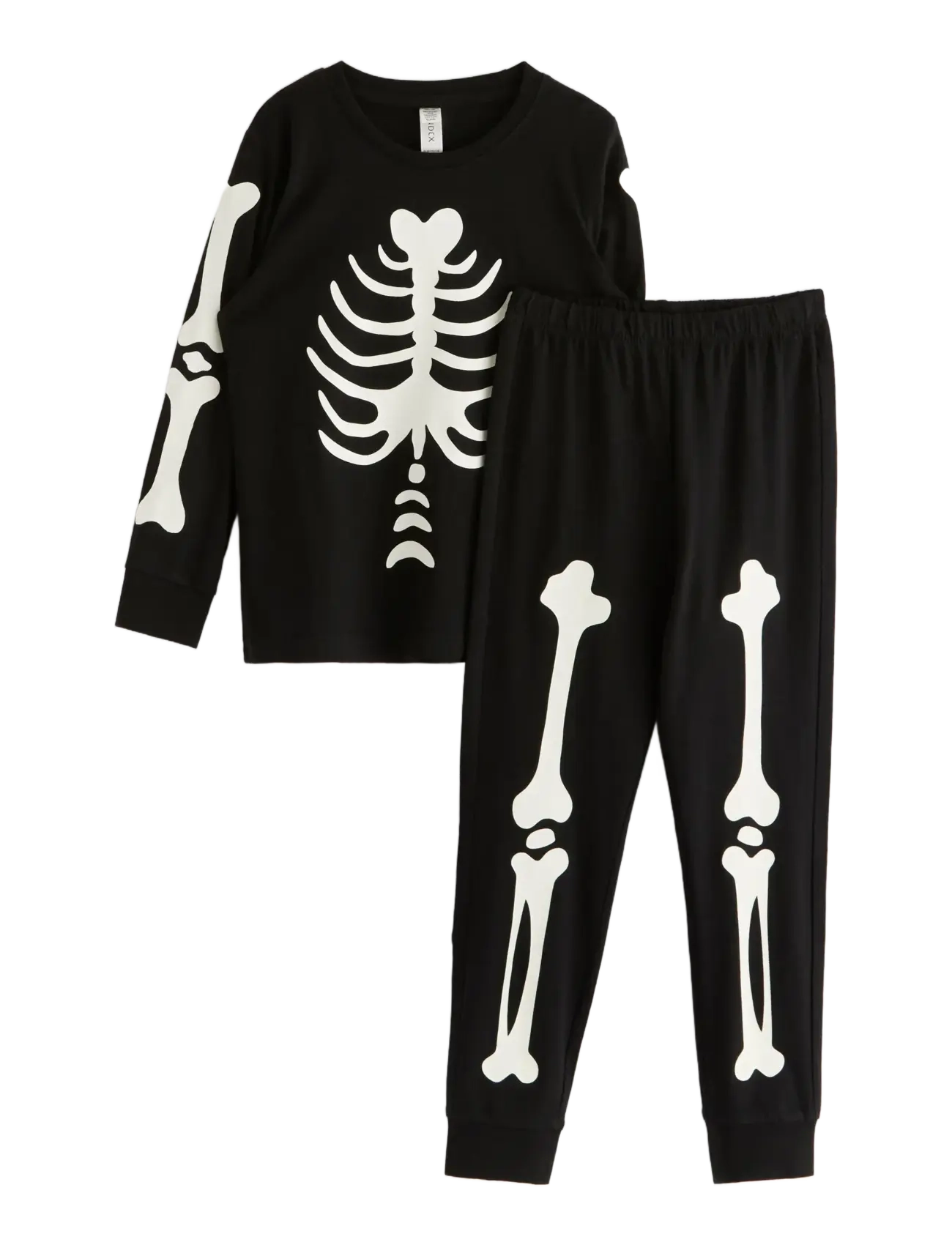 Lindex Pyjama set with glow in the dark print - Pyjamas - BLACK / black