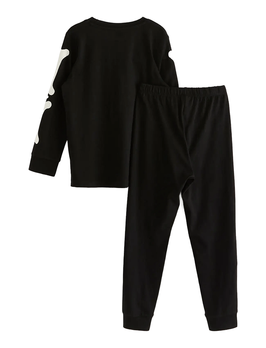 Lindex - Pyjama set with glow in the dark print - pyjamassæt - black - 2