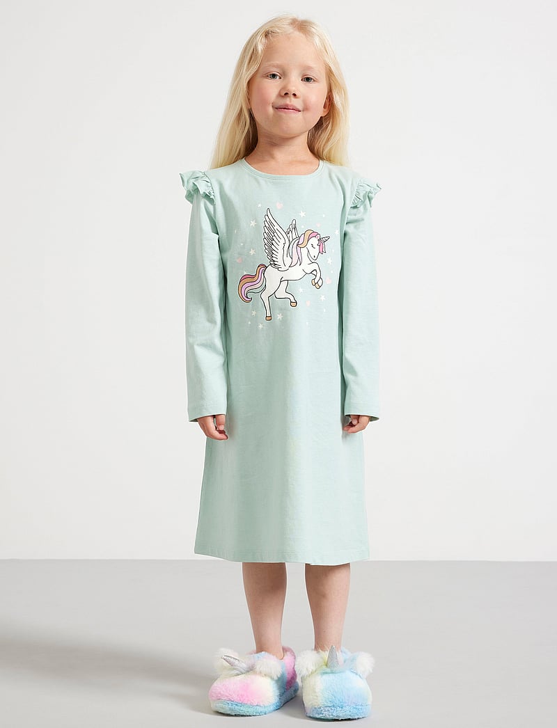 Lindex - Nightgown Unicorn - nattlinnen - light dusty turquoise - 0