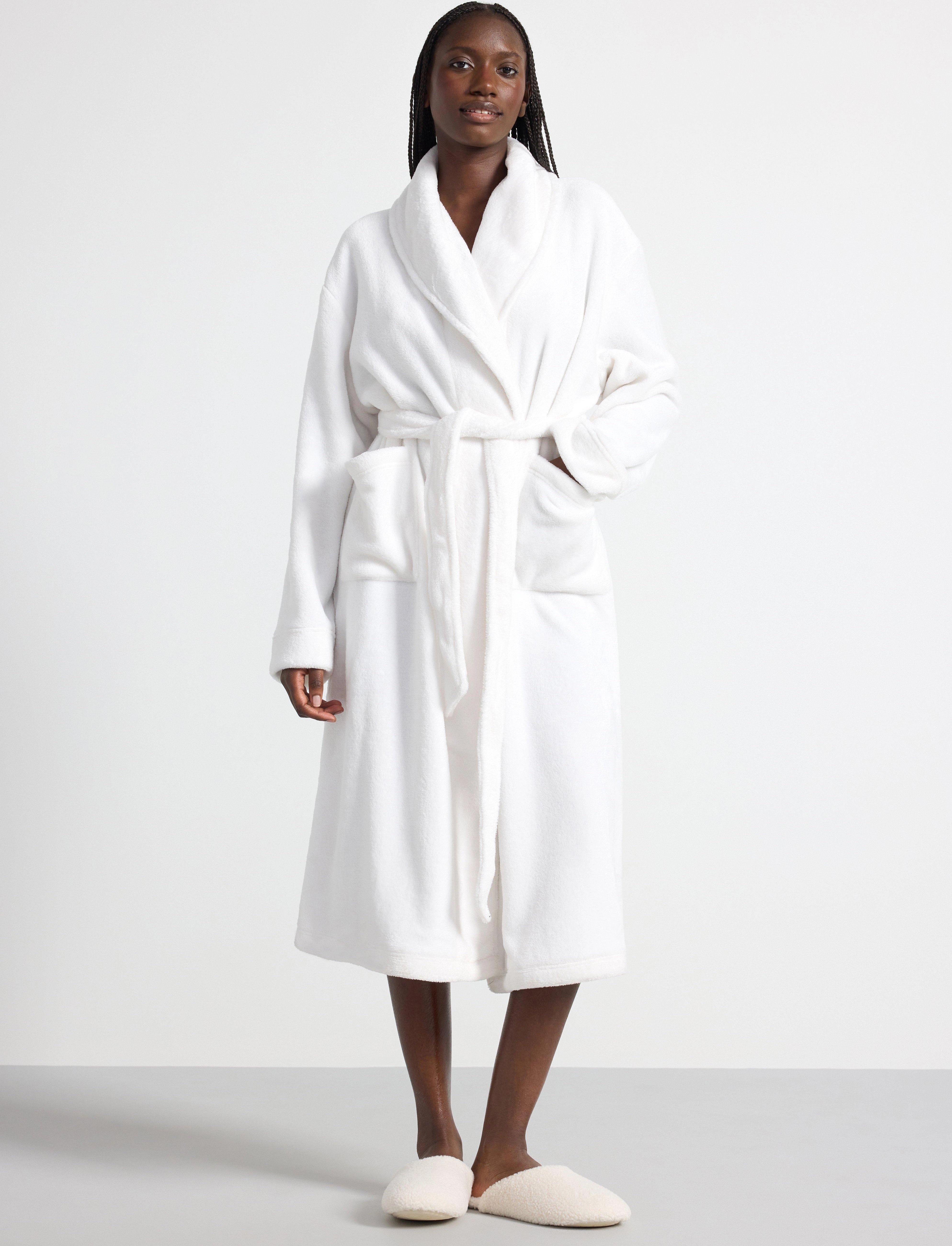 Lindex Robe Coral Fleece, XXL, Night & Loungewear, Weiß - Robes, Frauen