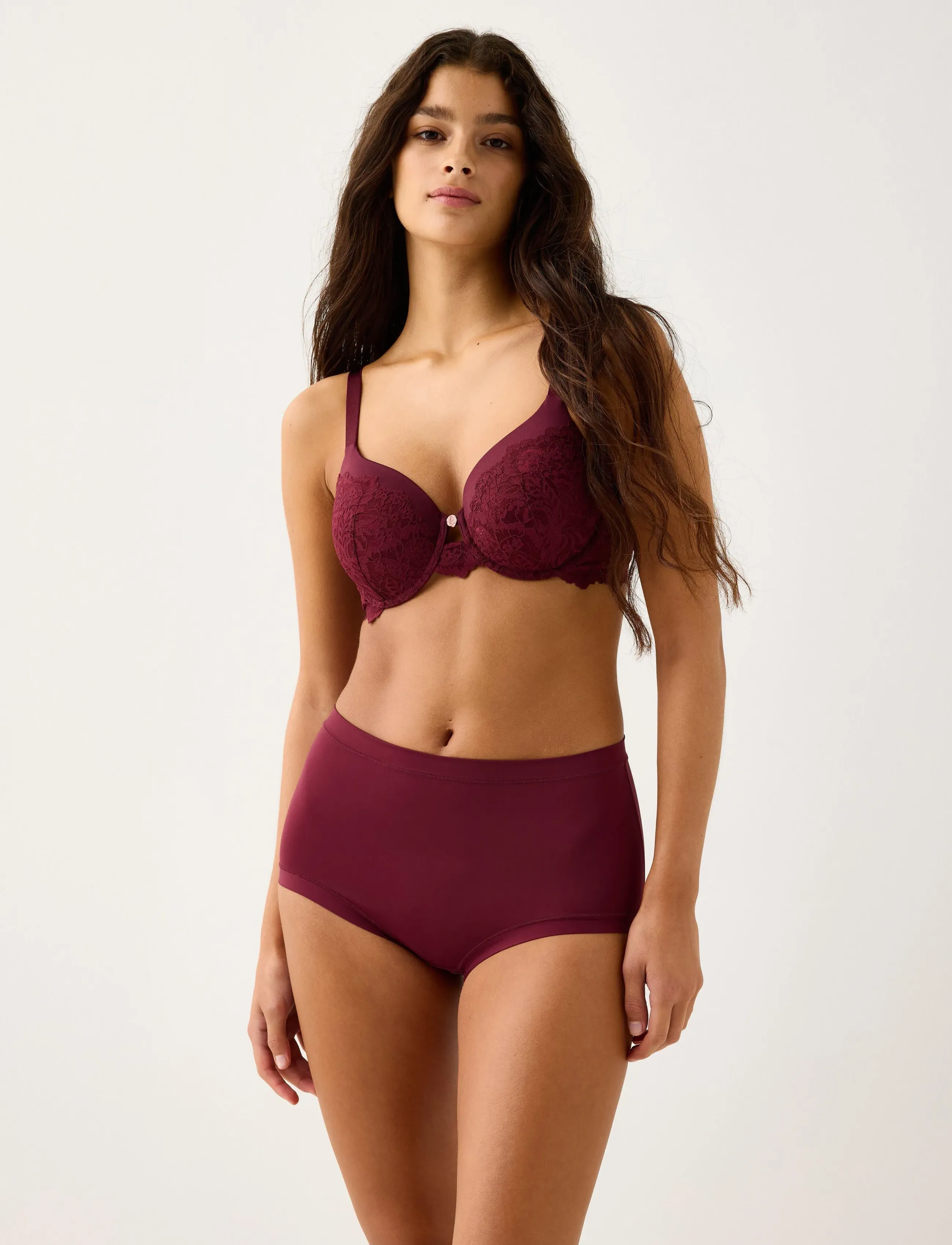 Lindex Brief high control - Lindex - DARK DUSTY RED / burgundy