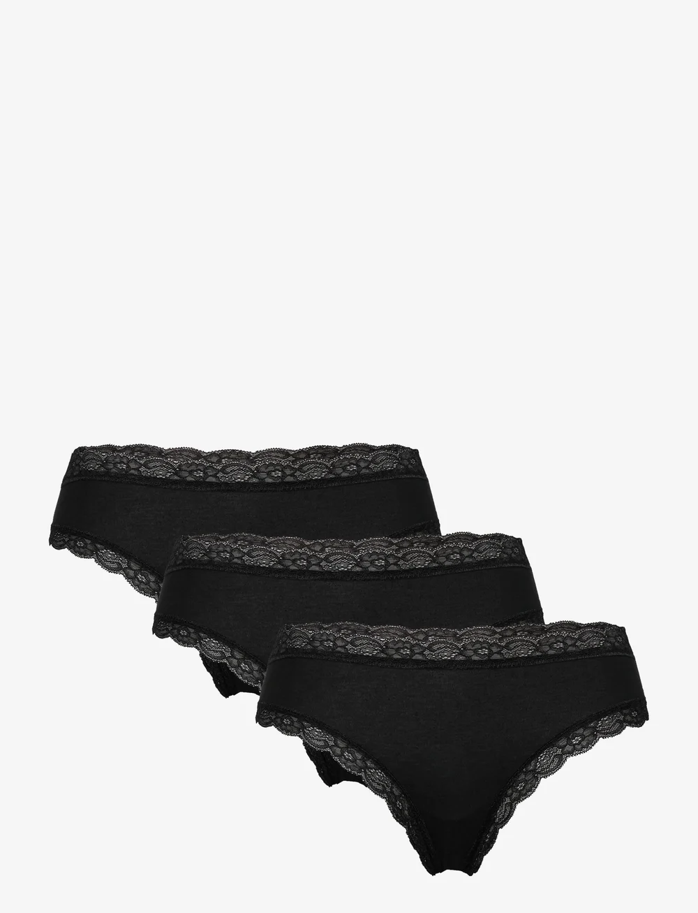 Lindex - Brief 3 p Em lace Brazilian re - brasiilia stiilis aluspüksid - black - 1