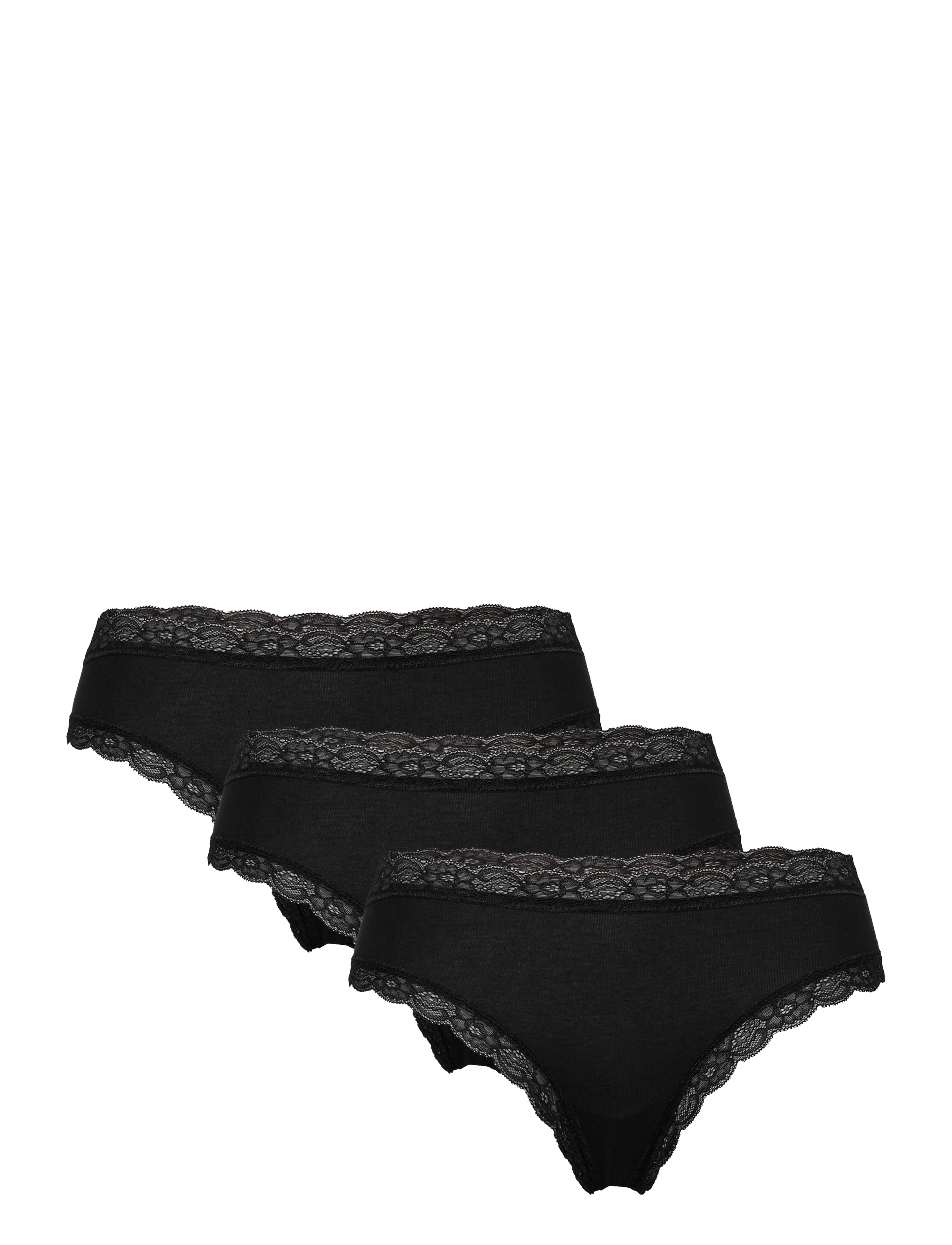 Lindex 3-pack brazilian briefs with regular waist - Ondergoed - BLACK / black