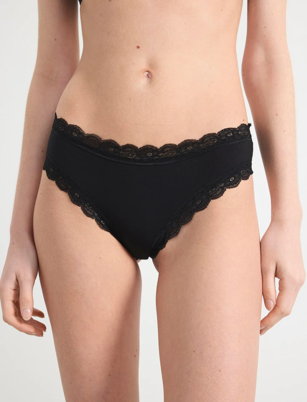 Lindex - Brief 3 p Em lace Brazilian re - brasiilia stiilis aluspüksid - black - 0