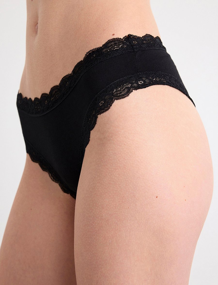 Lindex - Brief 3 p Em lace Brazilian re - brasiilia lõinega aluspüksid - black - 2