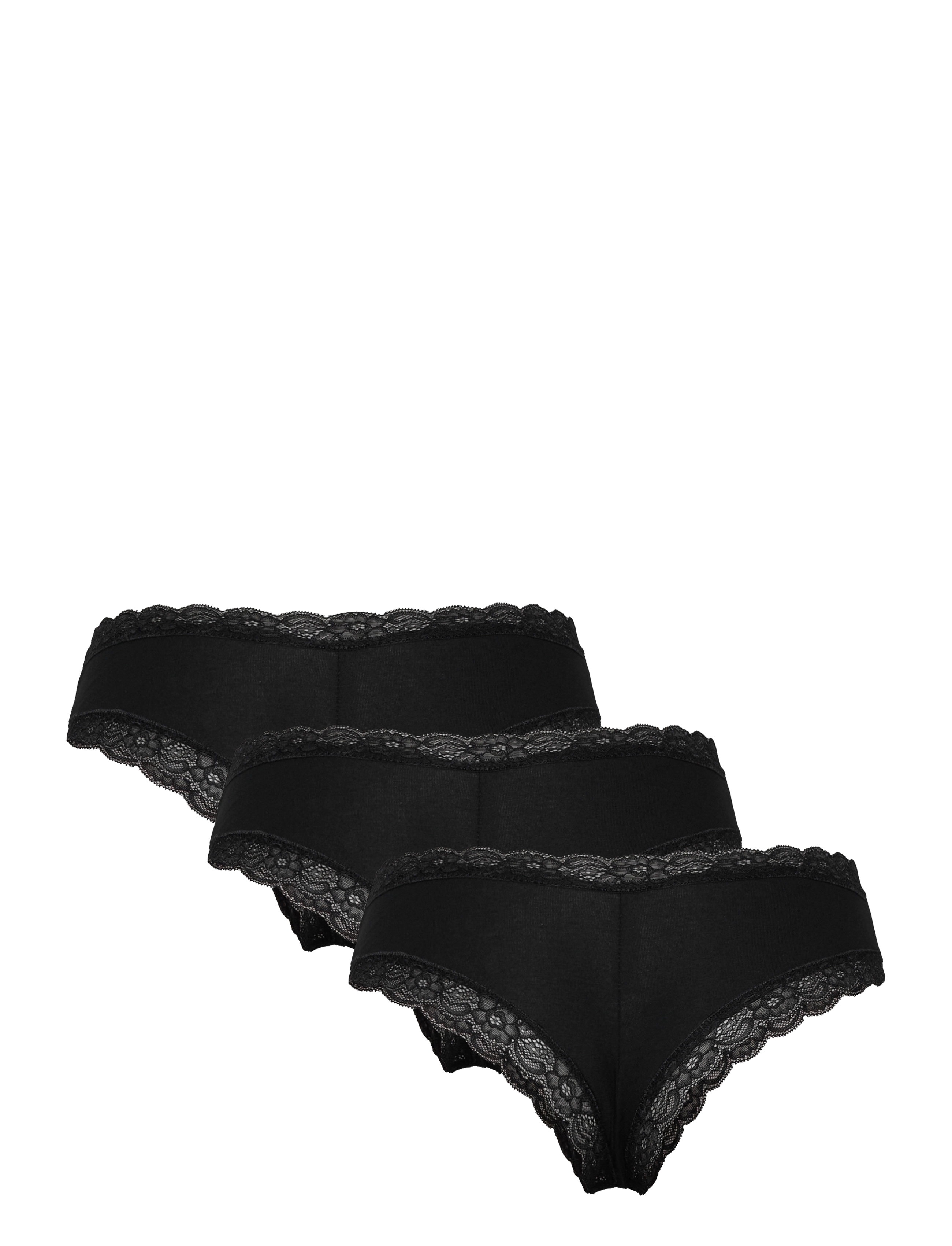 Lindex - Brief 3 p Em lace Brazilian re - brazilian slips - black - 5