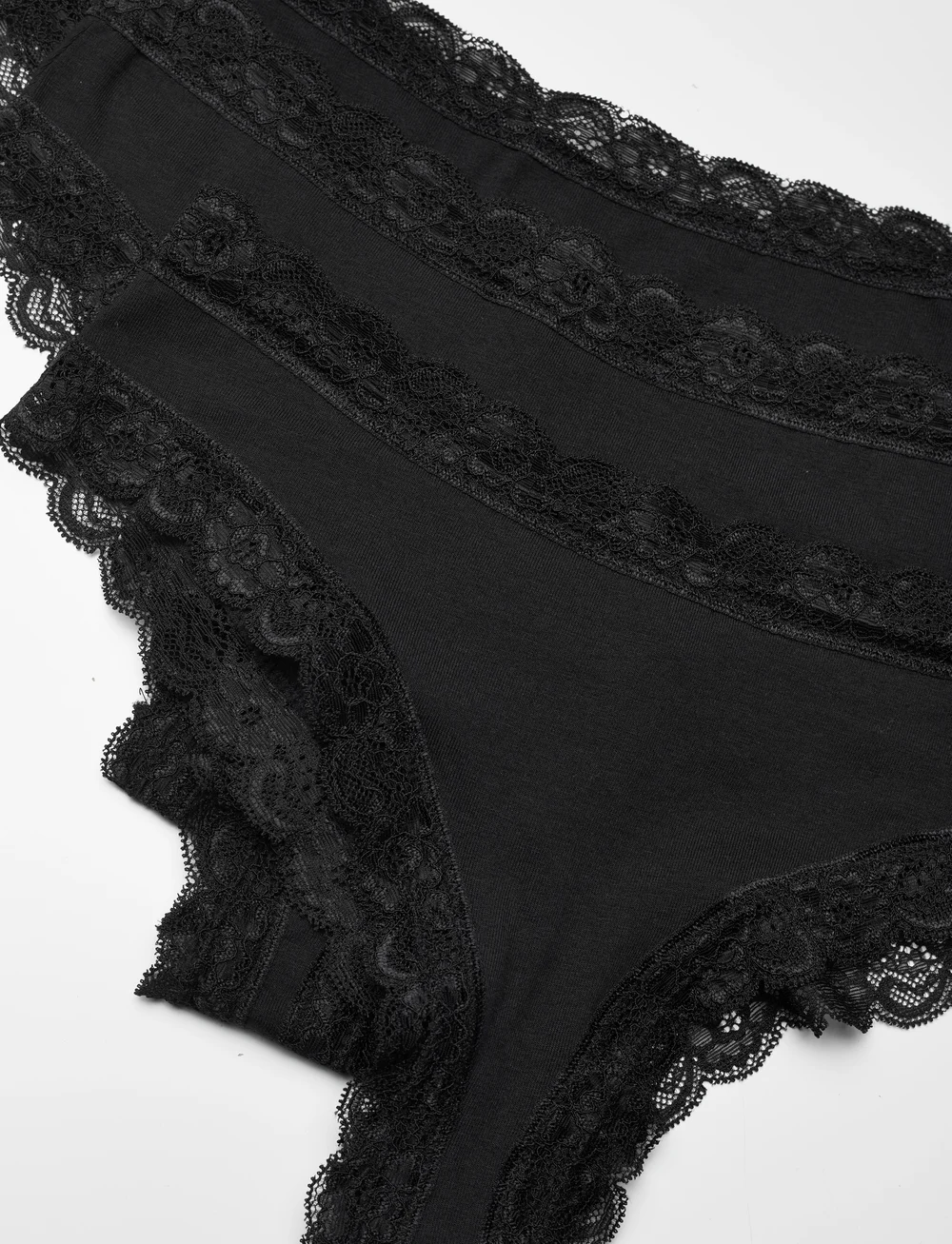 Lindex - Brief 3 p Em lace Brazilian re - brasiilia stiilis aluspüksid - black - 3