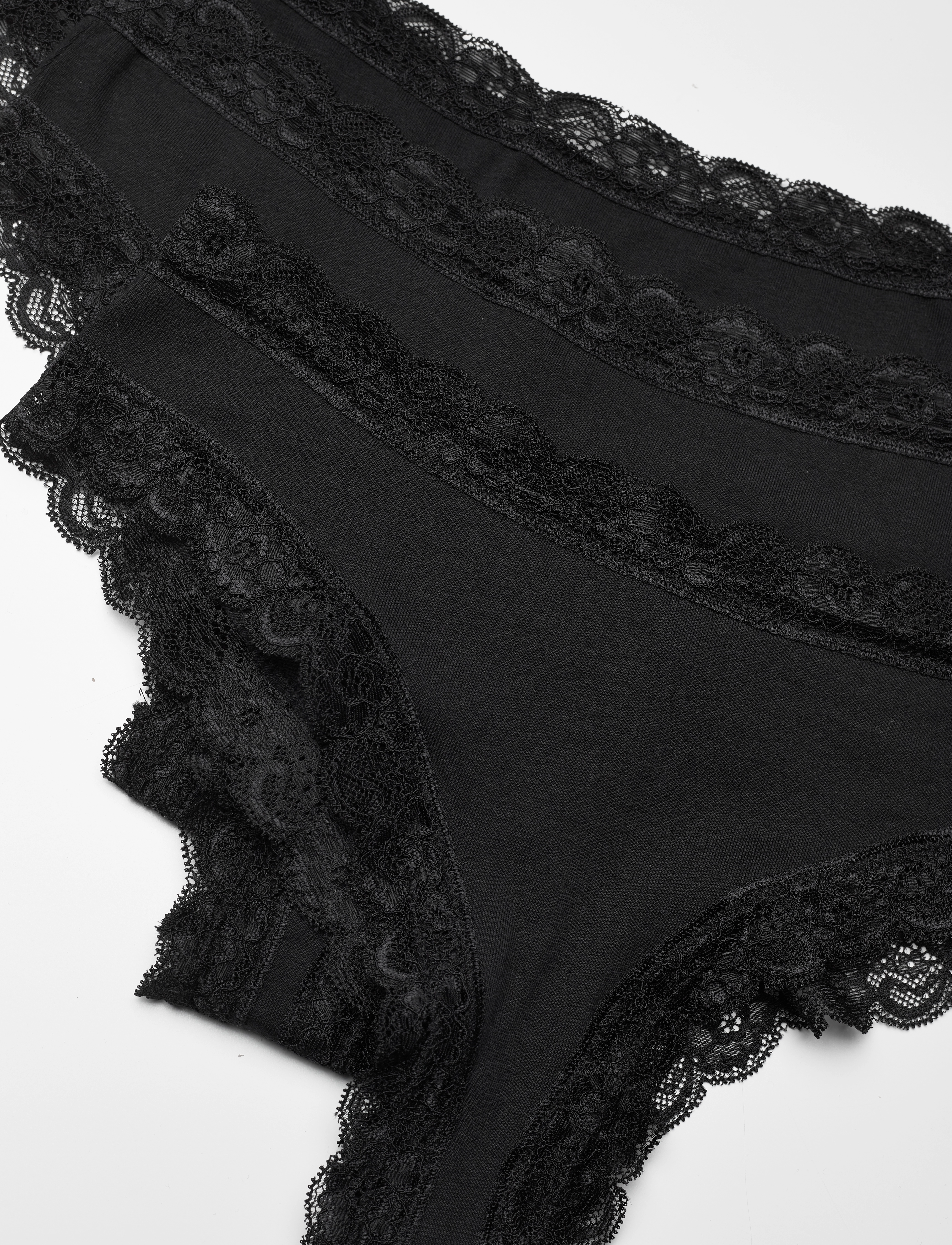 Lindex - Brief 3 p Em lace Brazilian re - brazilian slips - black - 3