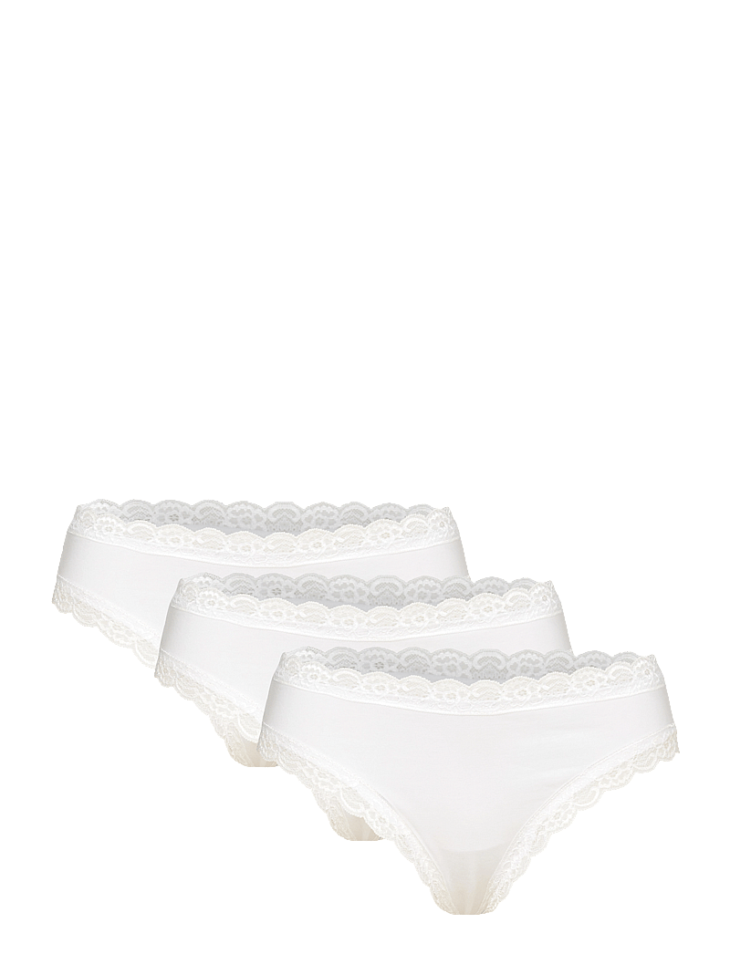 Lindex - Brief 3 p Em lace Brazilian re - brazilian slips - white - 1