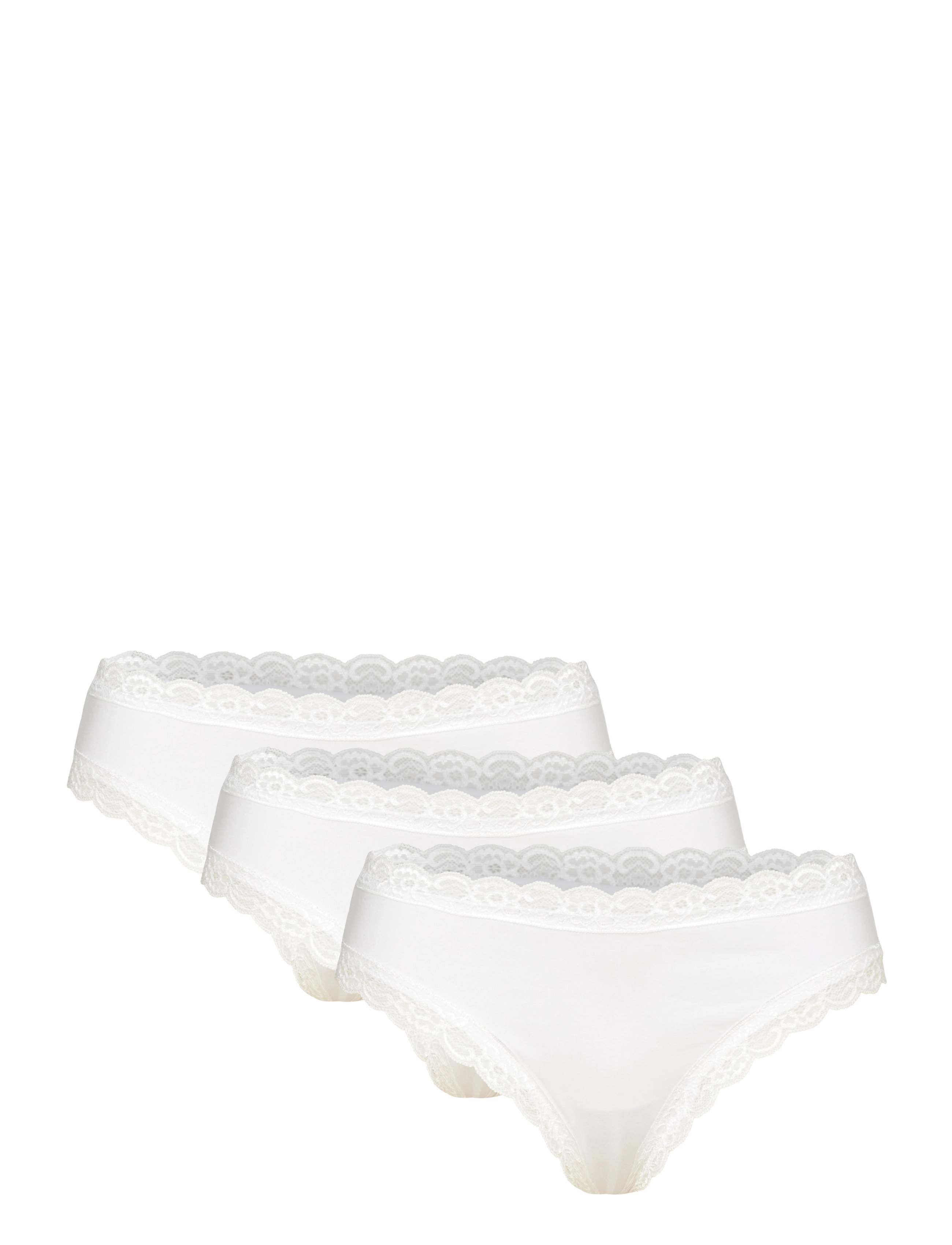 Lindex Brief 3 p Em lace Brazilian re - Unterwäsche - WHITE / white