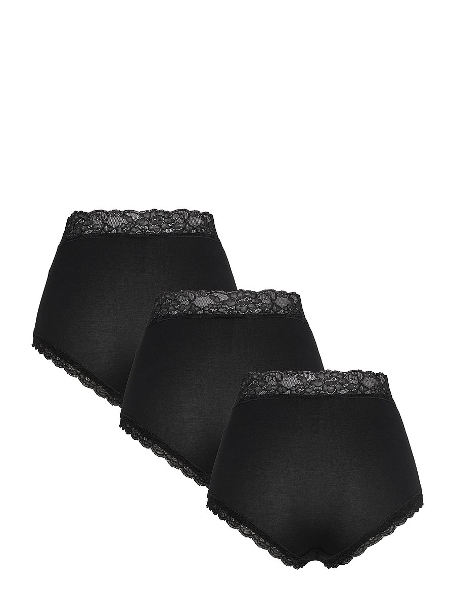 Lindex - 3-pack briefs with high waist - midi & maxi slips - black - 5
