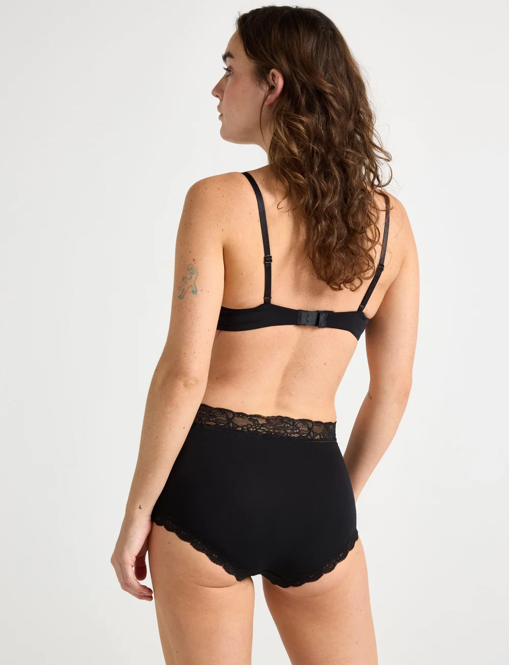 Lindex - Brief high Emelie lace 3 pack - midi & maxi slips - black - 2