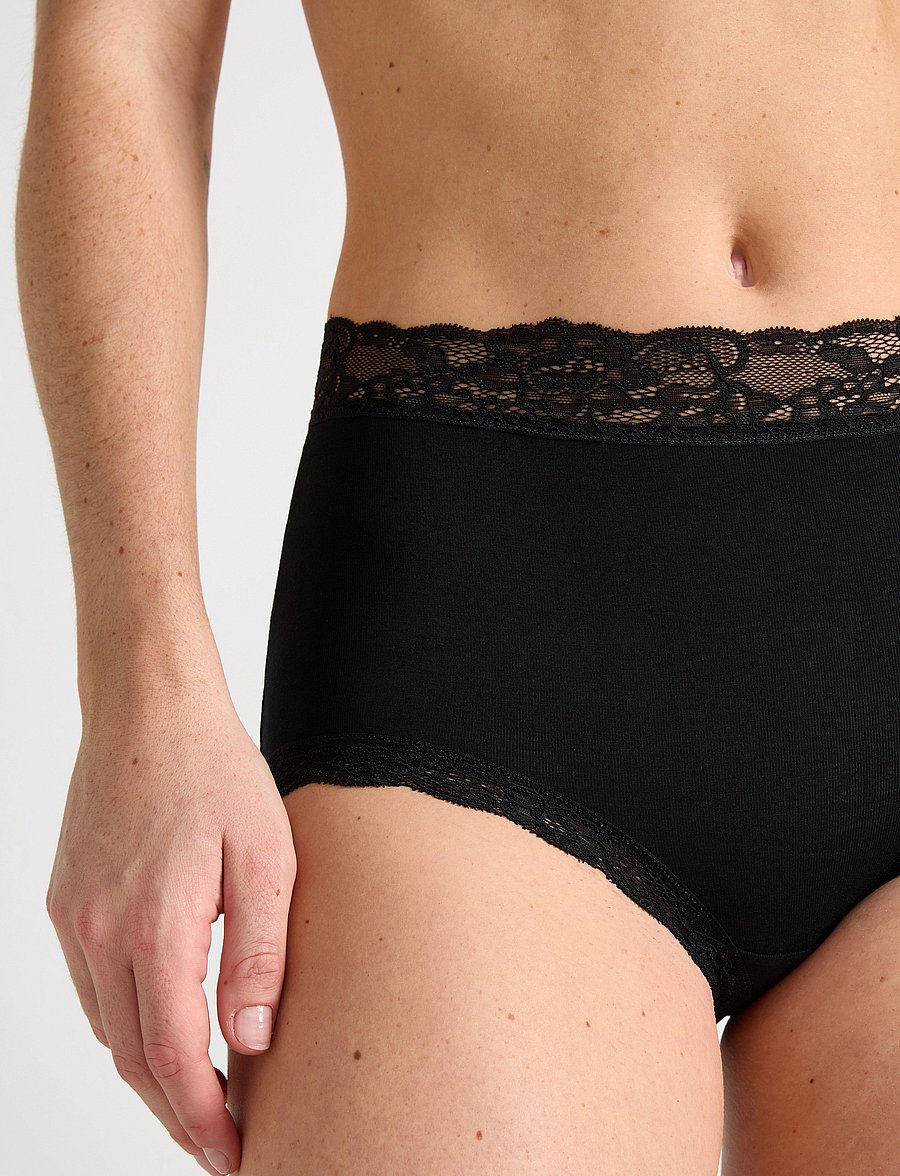 Lindex - 3-pack briefs with high waist - midi & maxi slips - black - 3