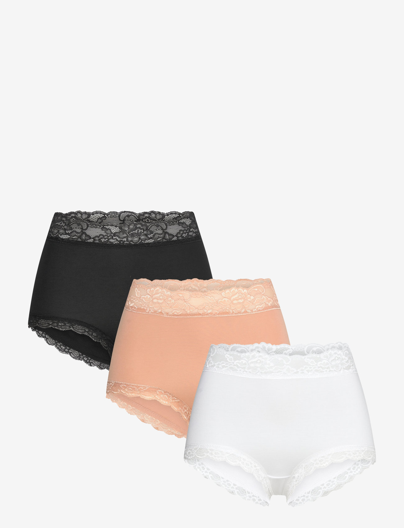 Lindex - Brief high Emelie lace 3 pack - midi & maxi trosor - three-col mix - 1