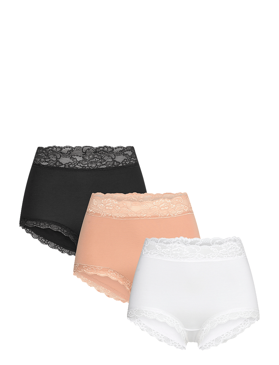 Lindex - 3-pack briefs with high waist - midi & maxi trusser - three-col mix - 1