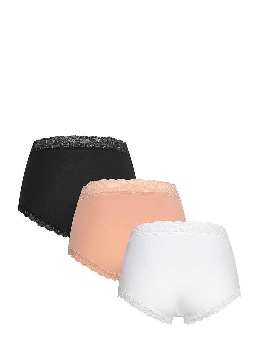 Lindex - 3-pack briefs with high waist - midi & maxi trusser - three-col mix - 5