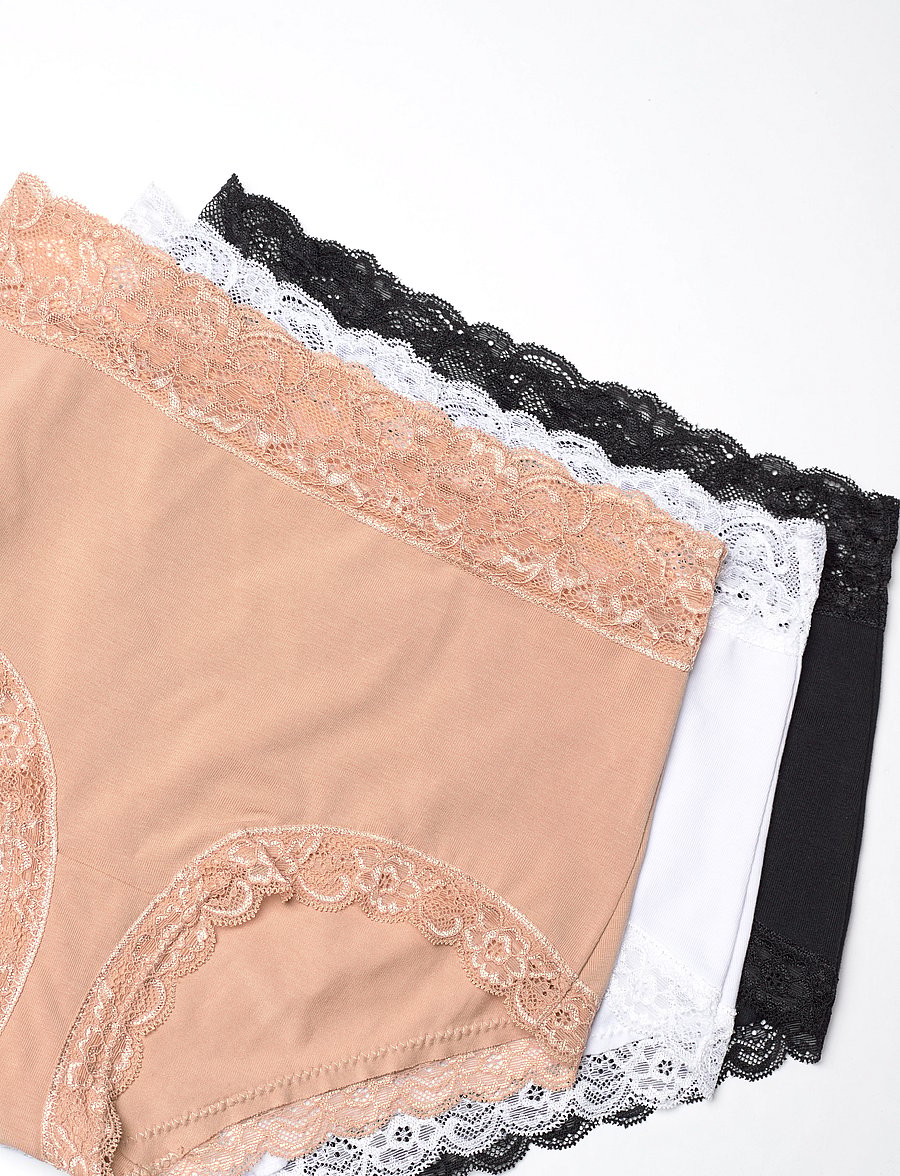 Lindex - 3-pack briefs with high waist - midi & maxi trusser - three-col mix - 4