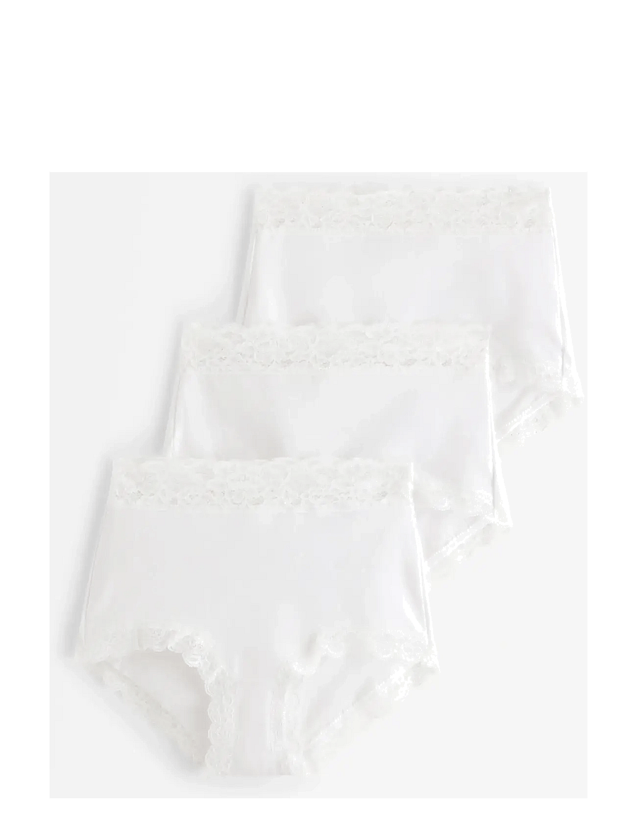 Lindex - Brief high Emelie lace 3 pack - midi & maxi slips - white - 0