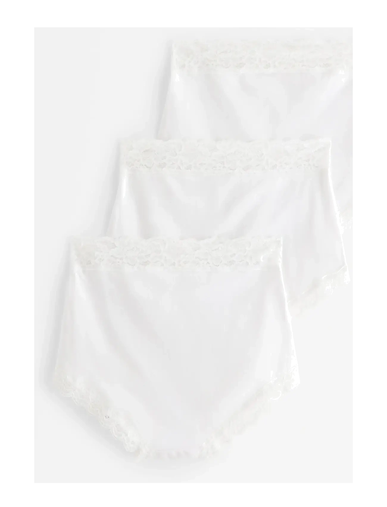 Lindex - 3-pack briefs with high waist - midi & maxi slips - white - 1