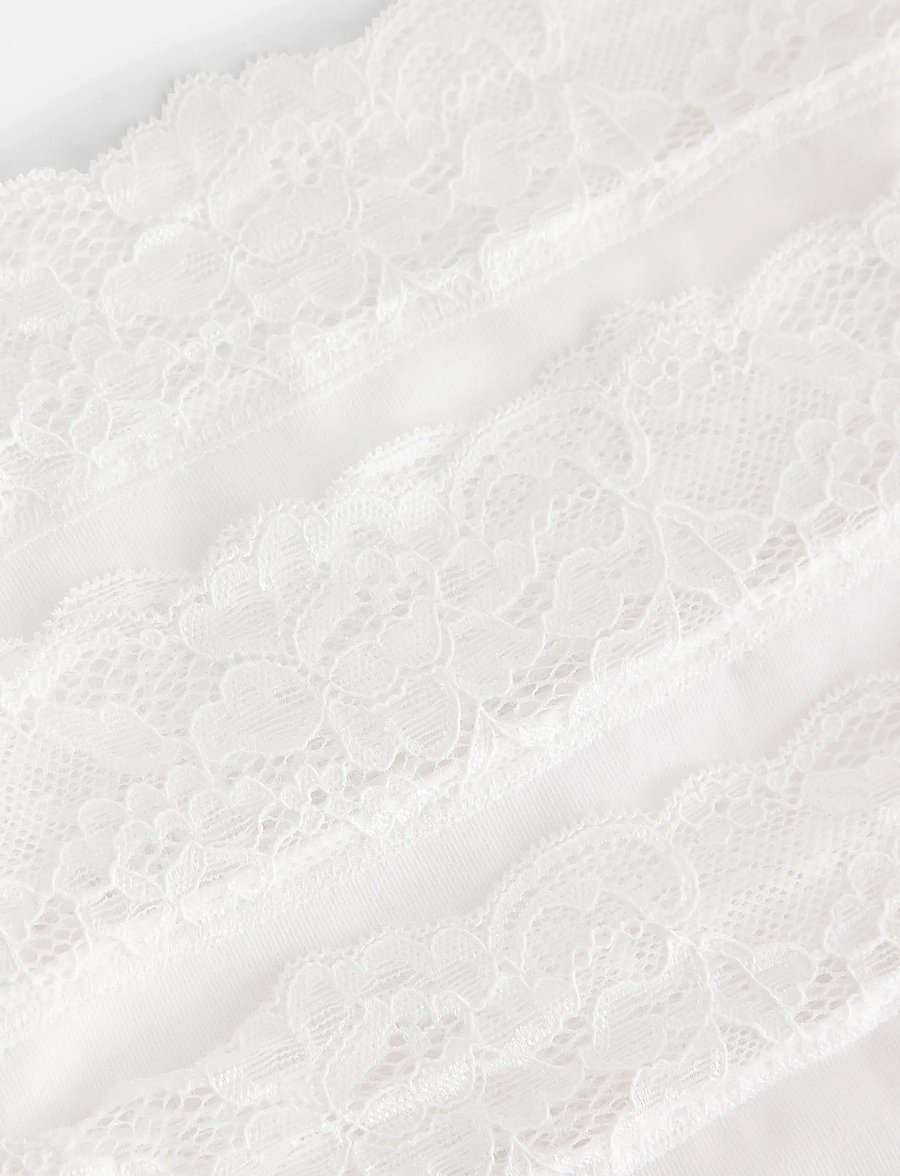 Lindex - Brief high Emelie lace 3 pack - midi & maxi slips - white - 2
