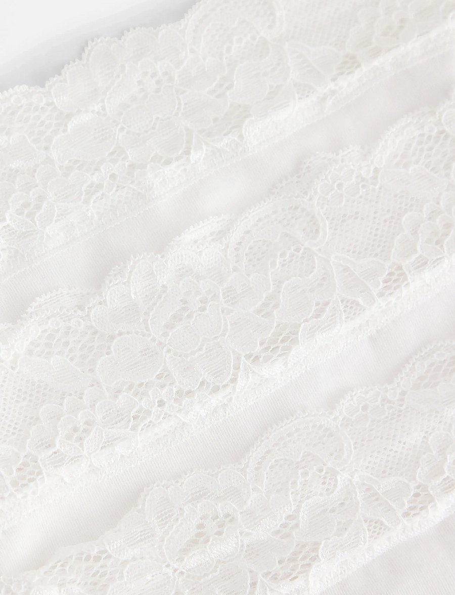 Lindex - Brief high Emelie lace 3 pack - midi & maxi slips - white - 3