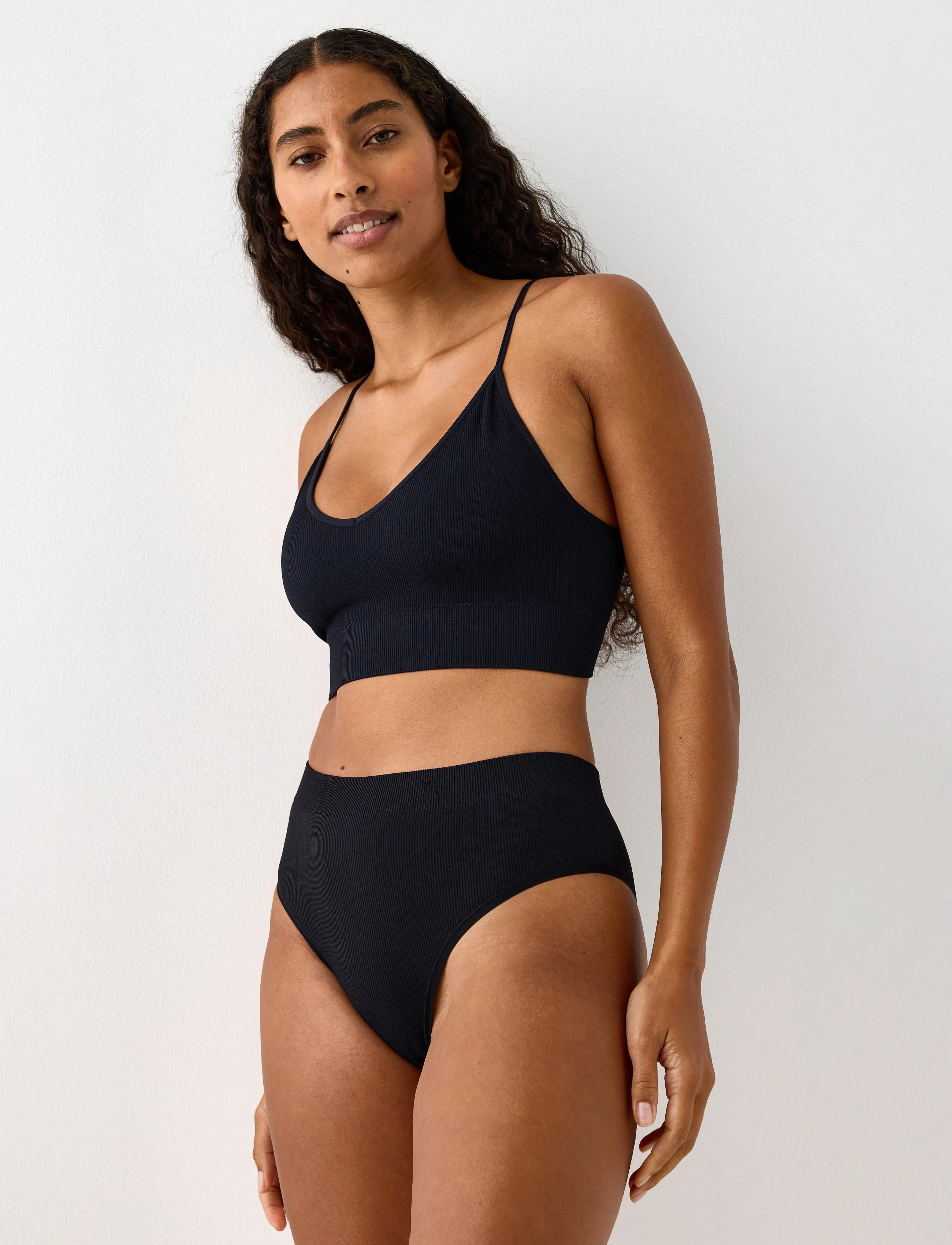 Lindex Brief  Brazilian High Seamless - Aluspüksid - BLACK / black