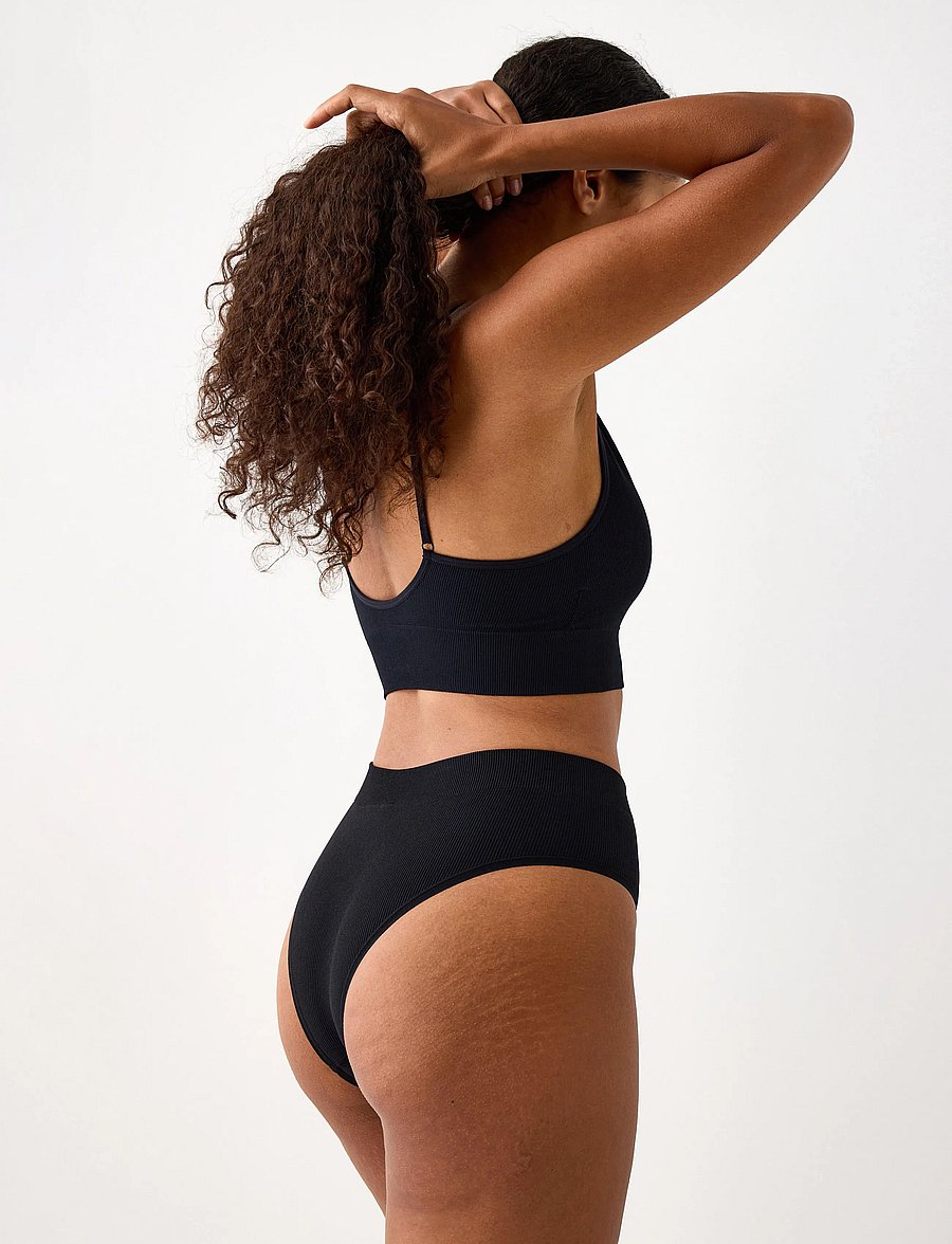 Lindex - Brief Brazilian High Seamless - brasiilia lõinega aluspüksid - black - 3
