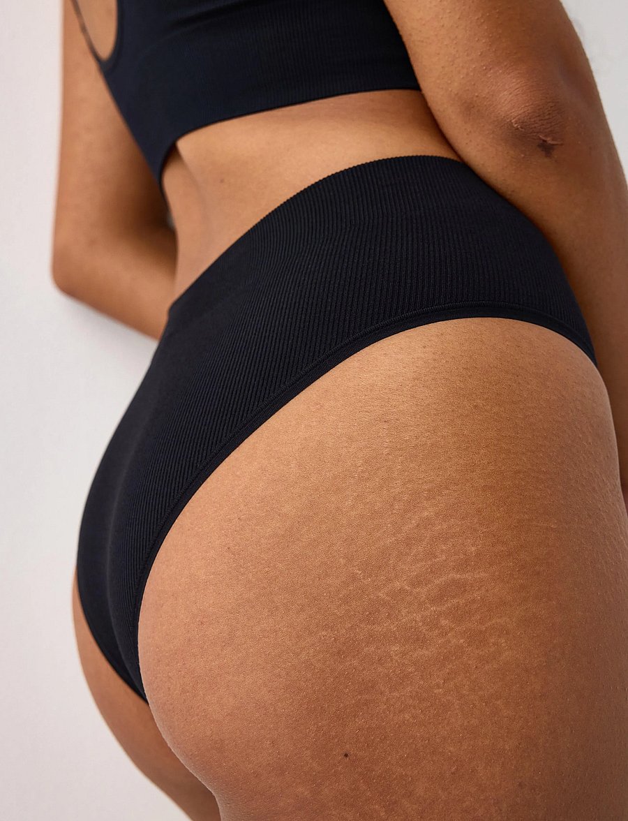 Lindex - Brief Brazilian High Seamless - brasiilia lõinega aluspüksid - black - 4