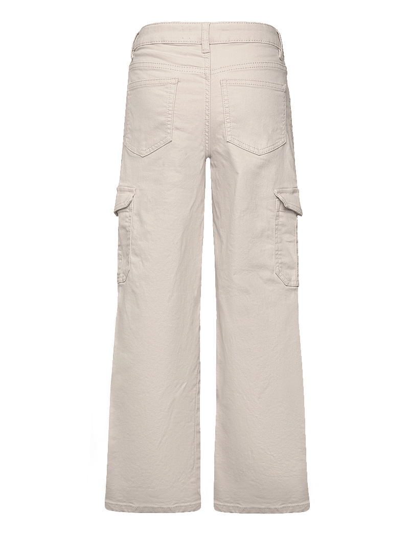 Lindex - Trousers twill washed wide leg - cargohosen - beige - 2