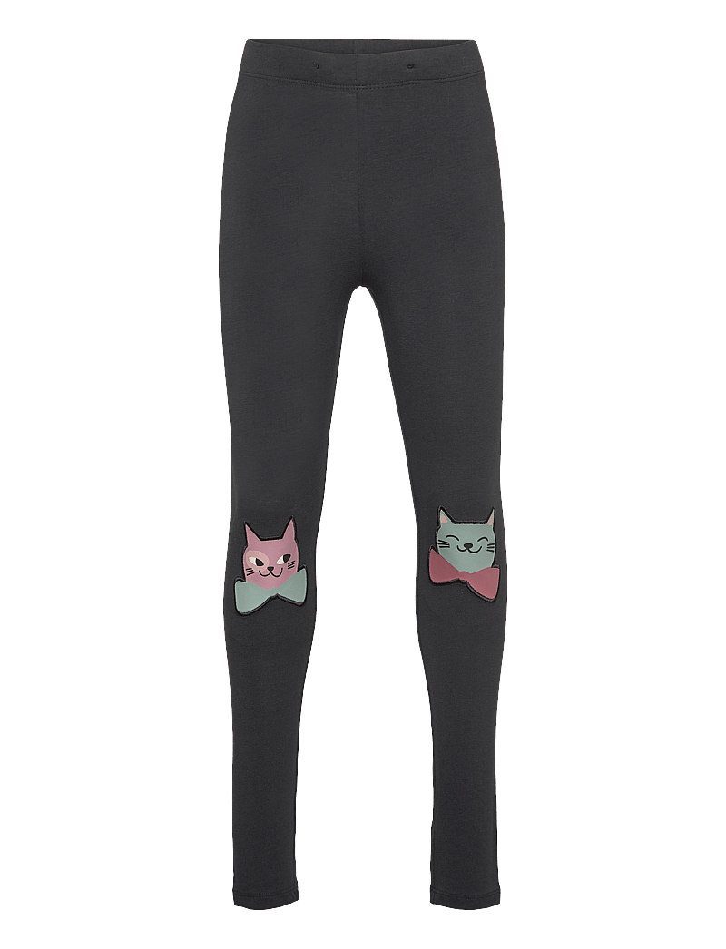 Lindex - Leggings kneepatch cat - retuusid - off black - 1