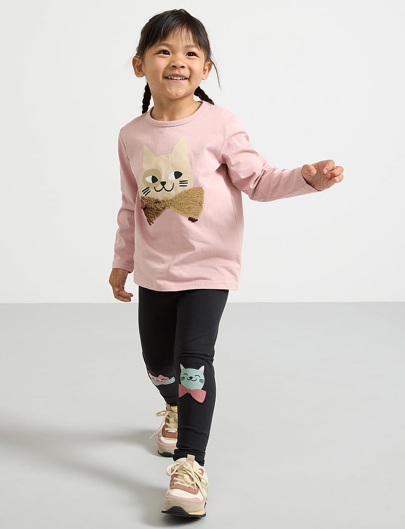 Lindex - Leggings kneepatch cat - retuusid - off black - 0