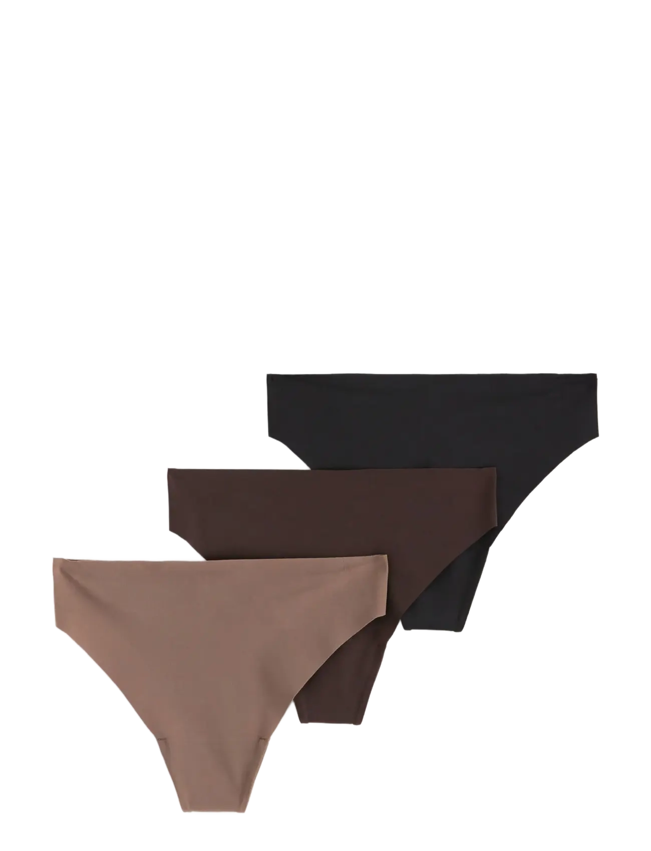 Lindex 3-pack high waist thong sports briefs - Stringtrusser - BLACK / brown
