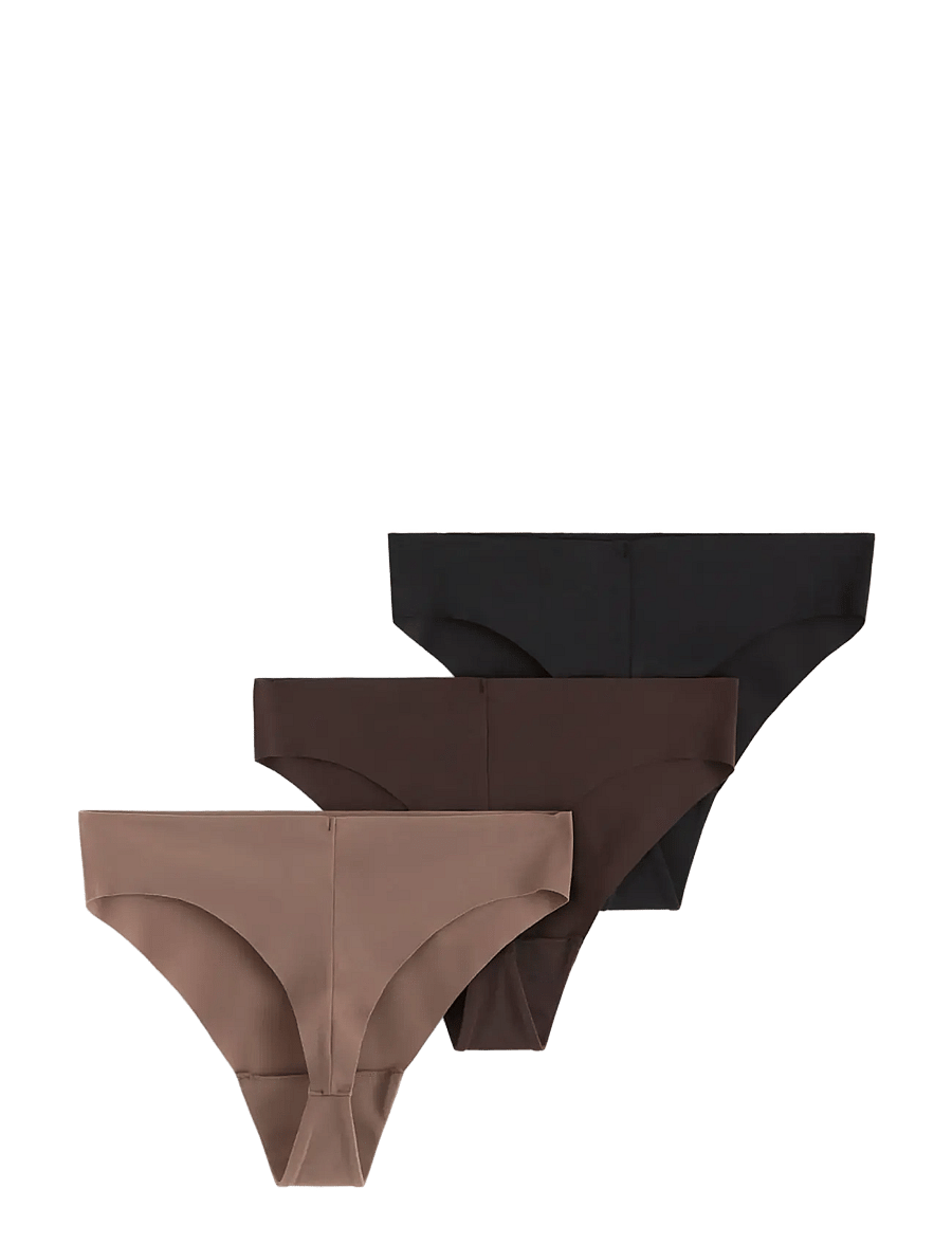 Lindex - 3-pack high waist thong sports briefs - tangas - black - 2