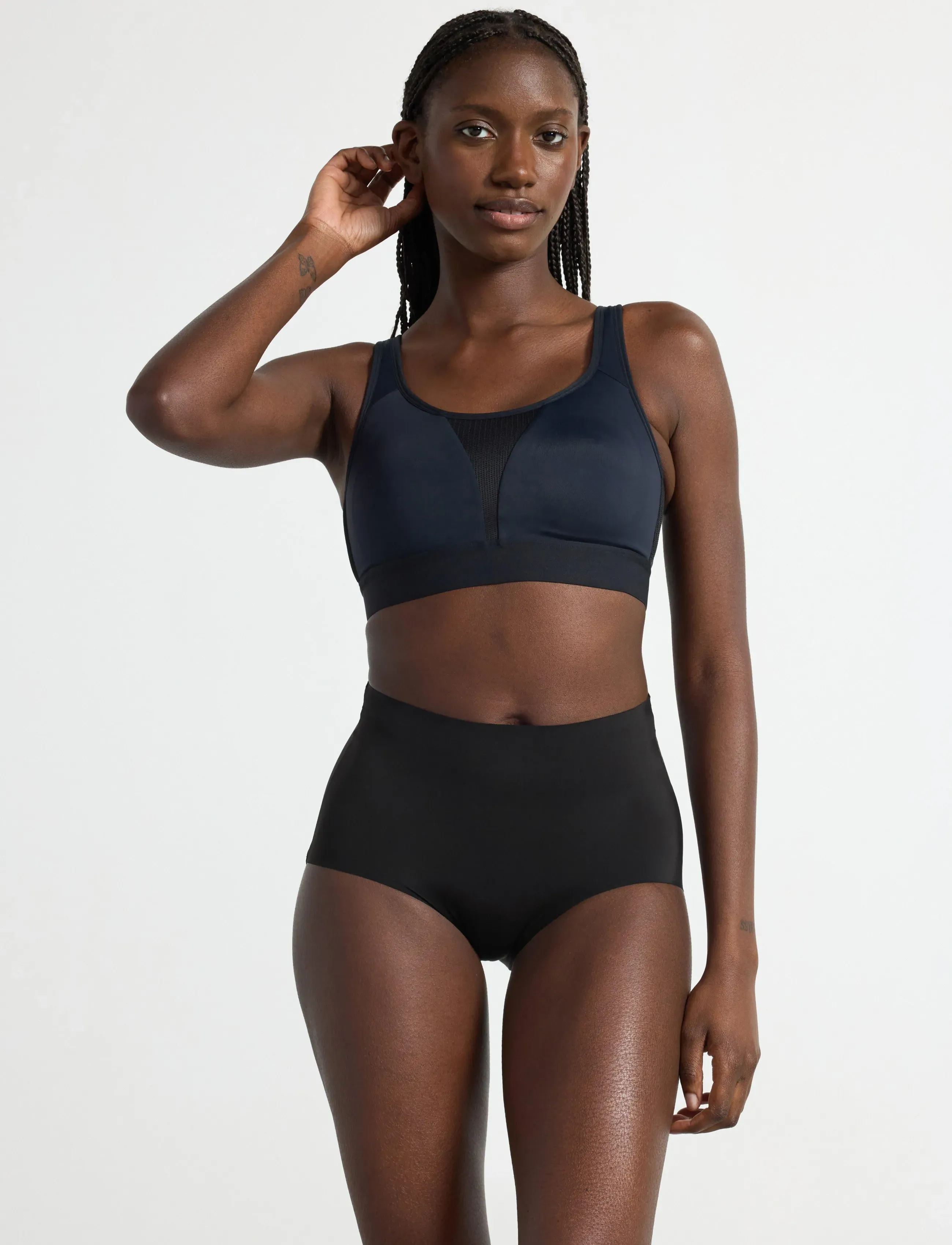 Lindex 3-Pack High Waist Sports Briefs, XL, Panties, Braun - Waisted Frauen