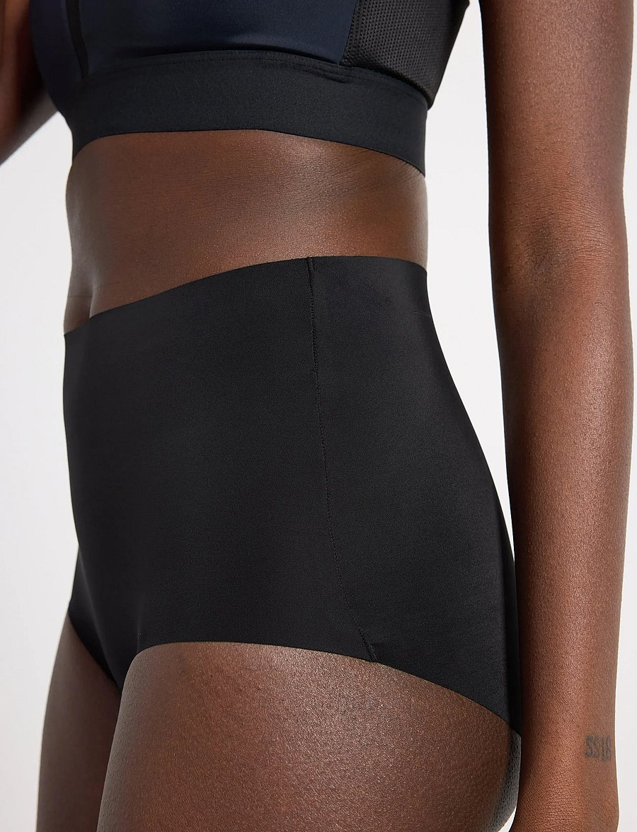 Lindex - 3-pack high waist sports briefs - midi & maxi trusser - black - 3
