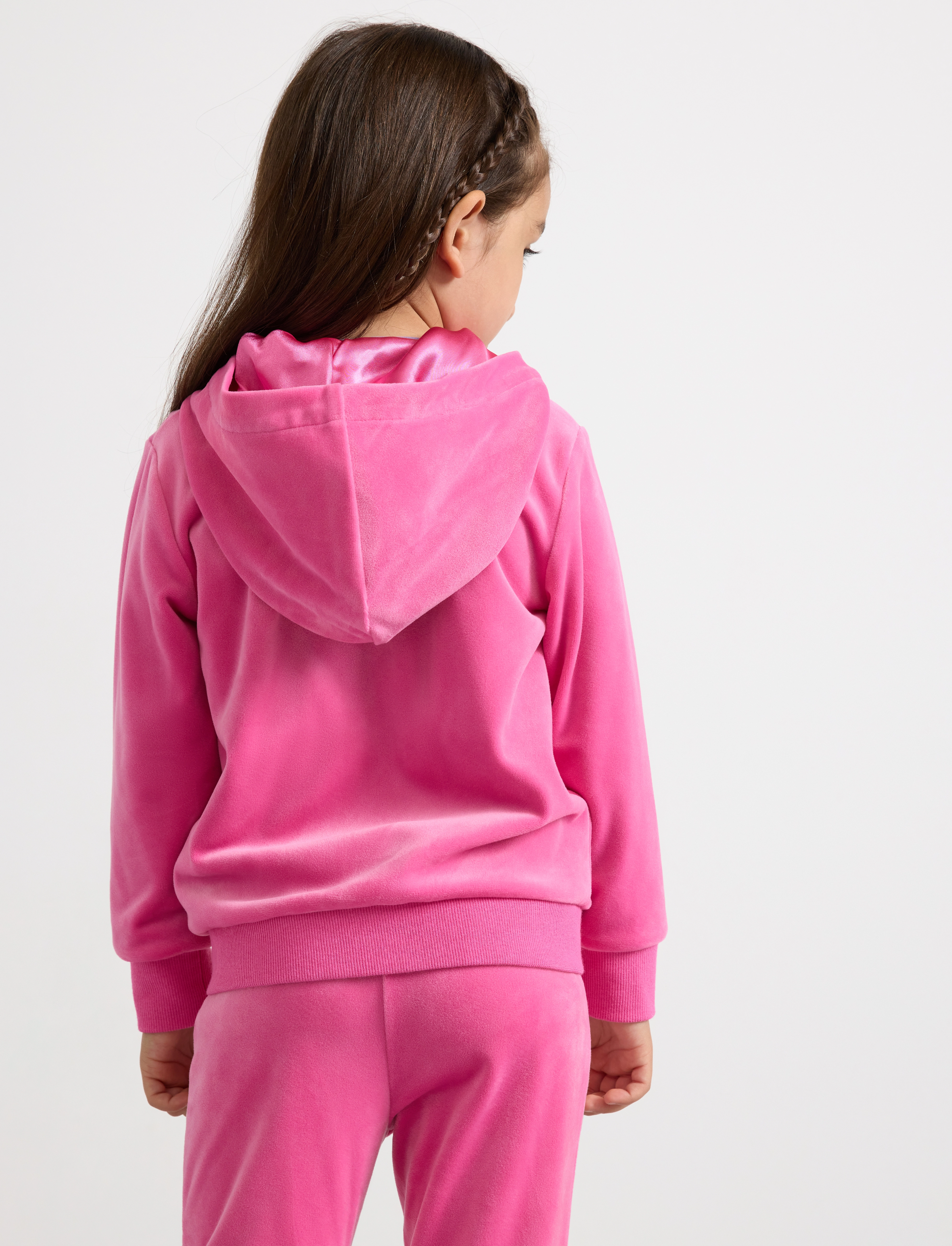 Lindex - Hoodjacket with zipper velour - hættetrøjer - pink - 3
