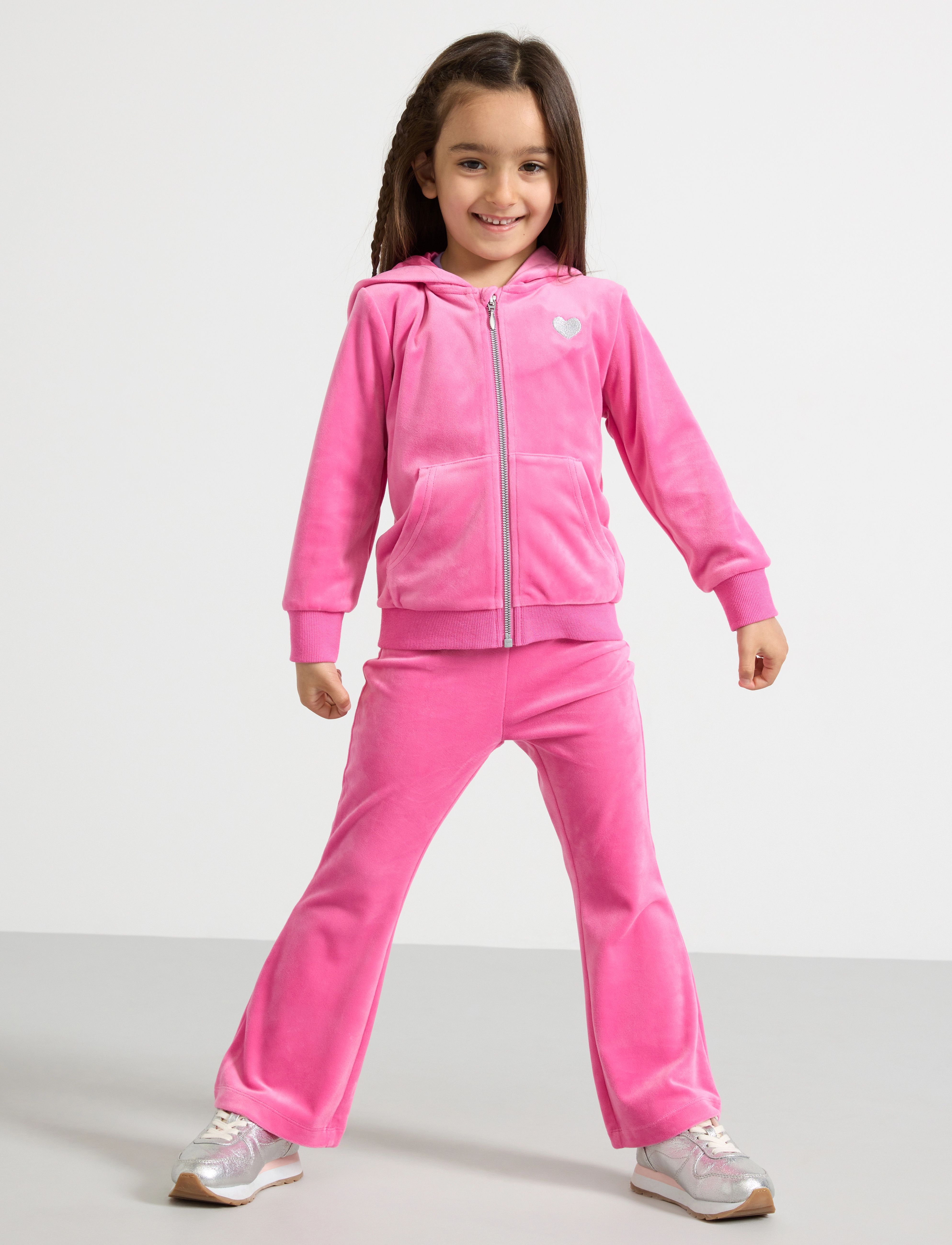 Lindex - Hoodjacket with zipper velour - hættetrøjer - pink - 4