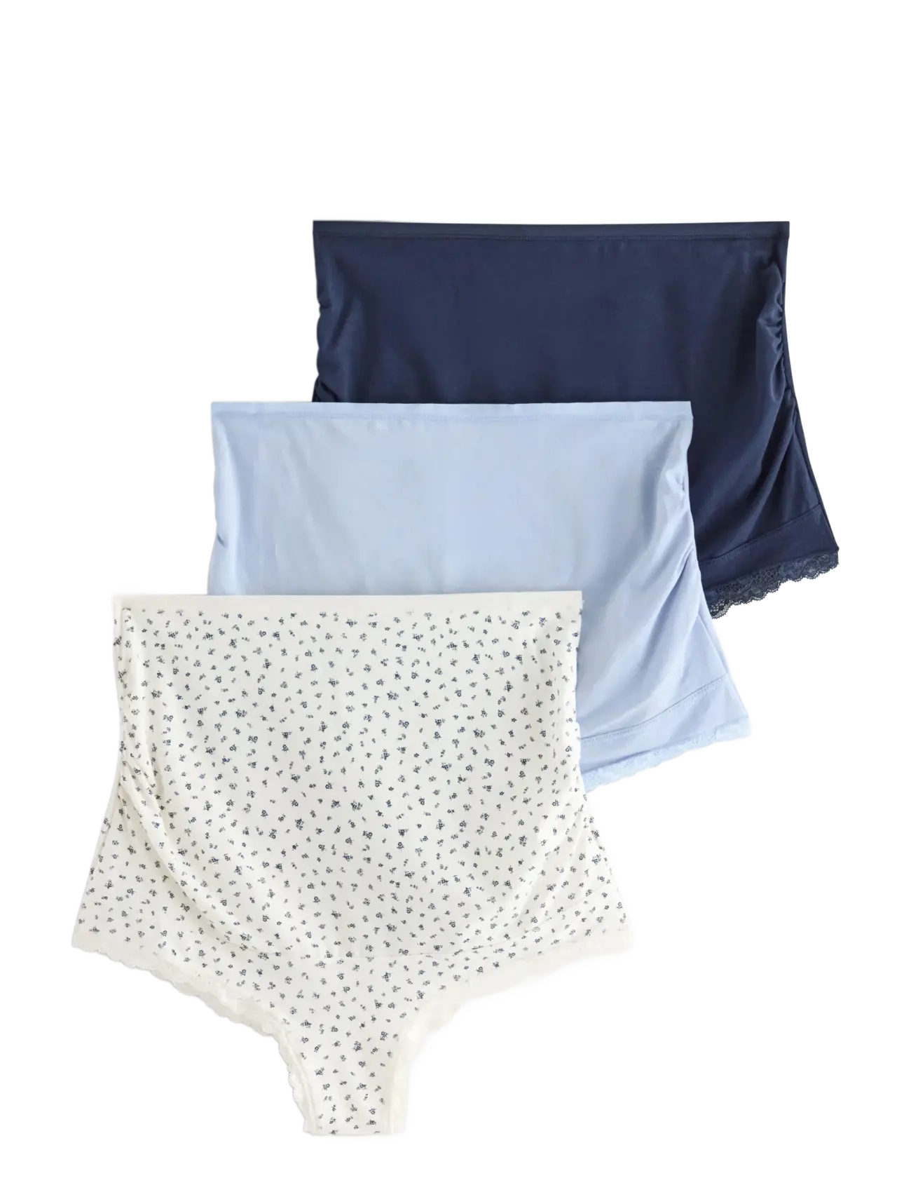 Lindex Brief 3 pk maternity brazilia - underkläder - light white - Mammakläder - LIGHT WHITE / navy