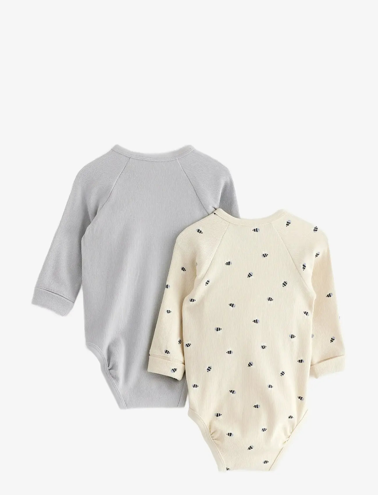 Lindex - 2-pak ribbede slå-om-bodystockinger - multipack bodys - light dusty blue - 1