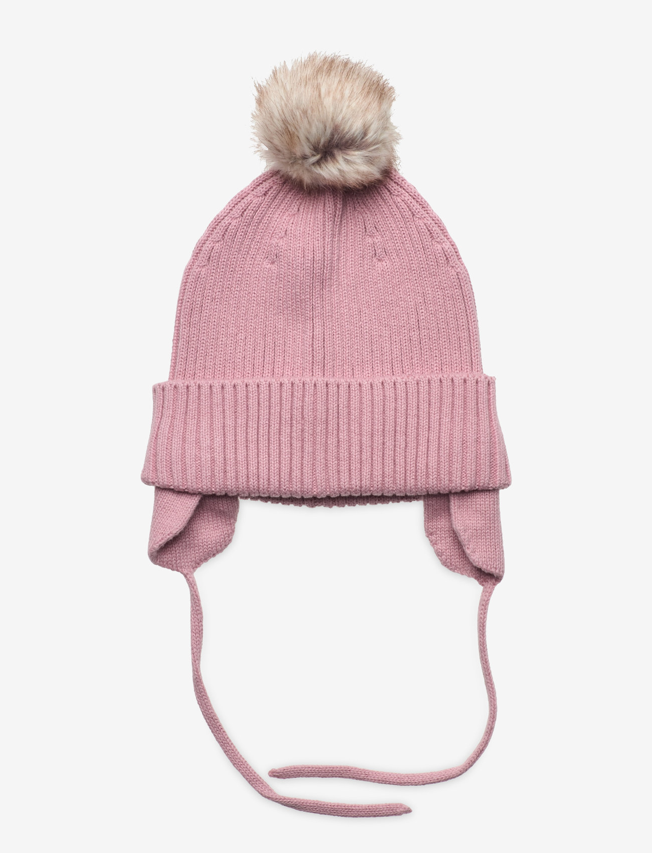 Lindex - Cap knitted w pom pom - dusty pink - 0