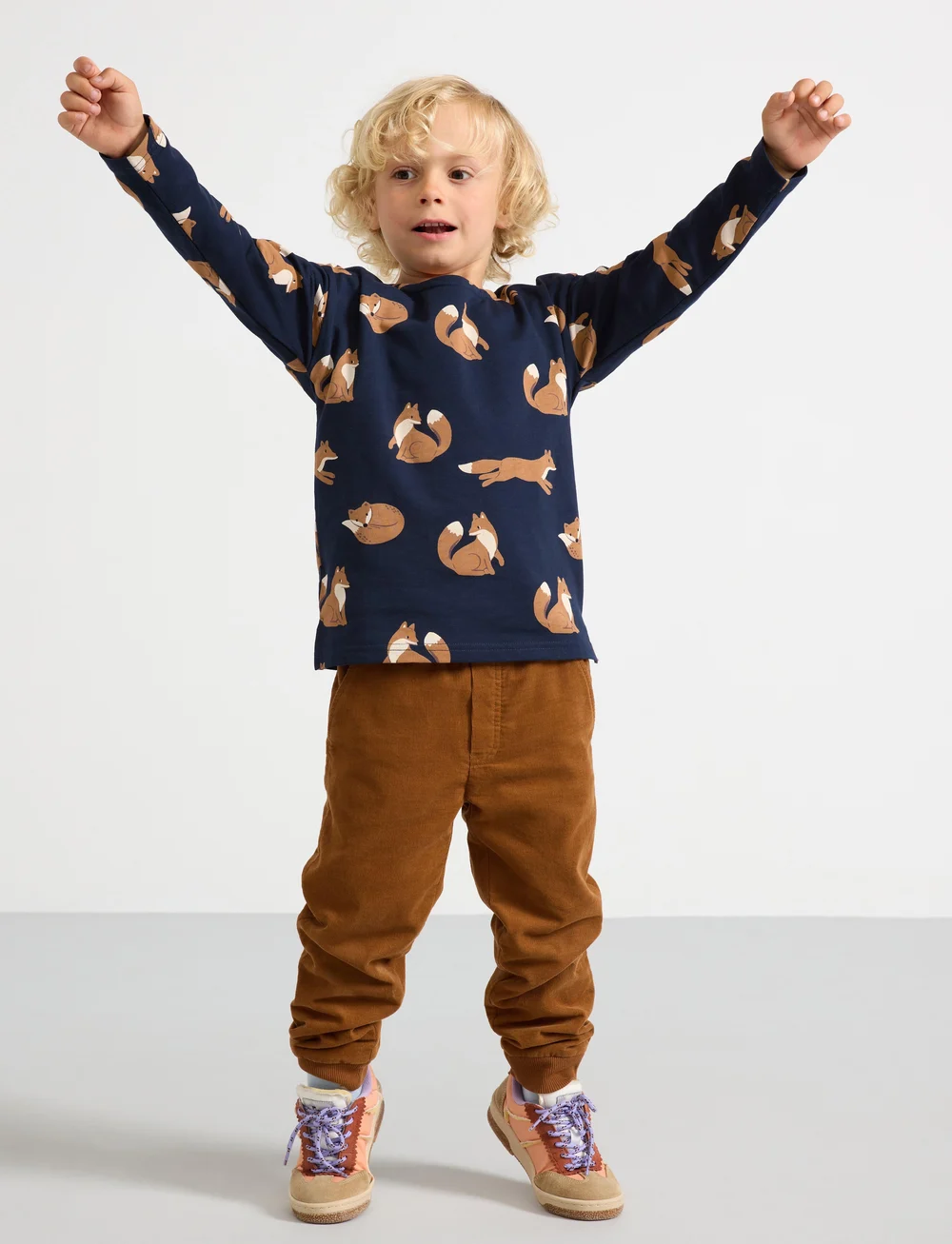 Lindex - Trousers Cord lined - mjukisbyxor - light dusty brown - 0