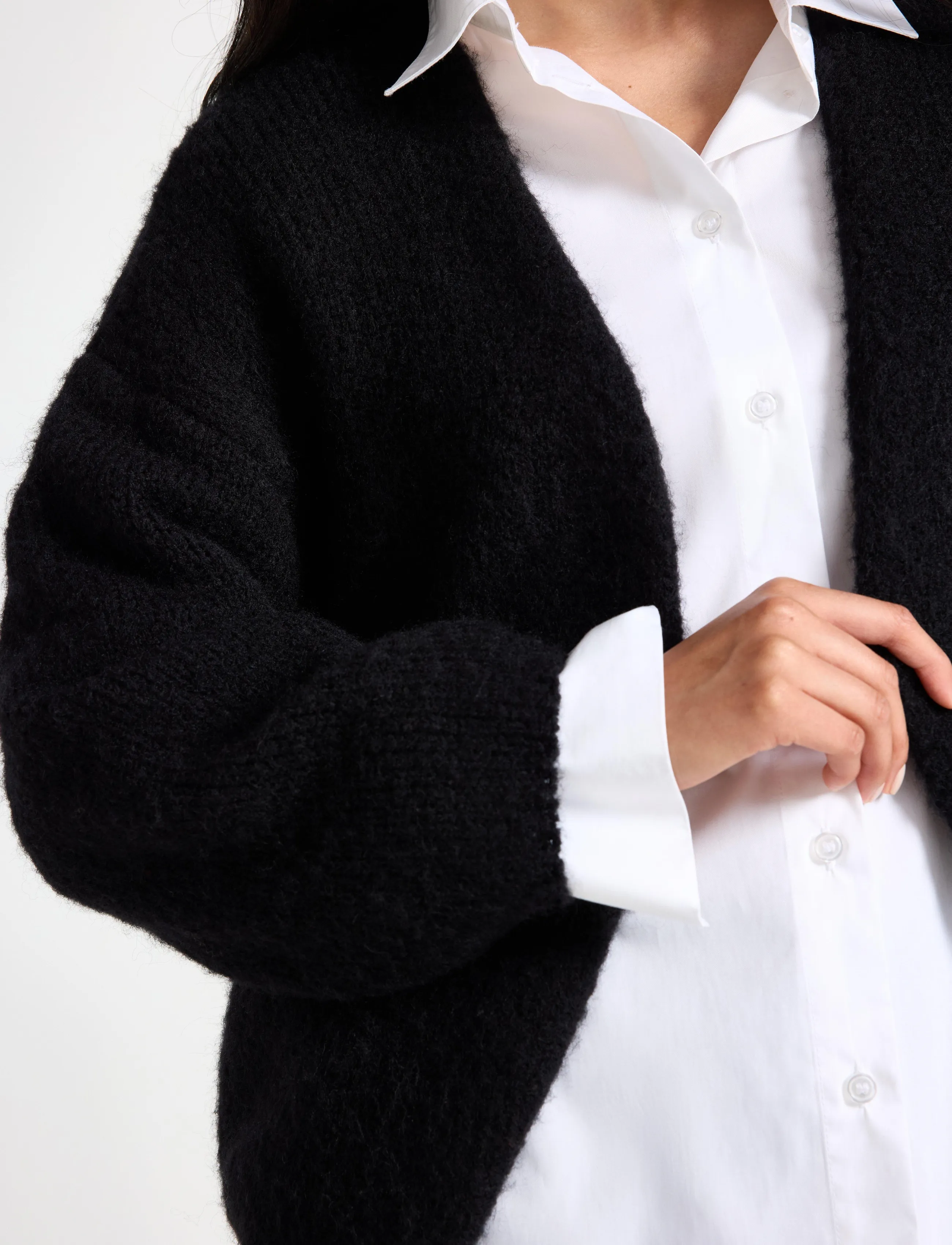 Lindex - Knitted cardigan - koftor - black - 4