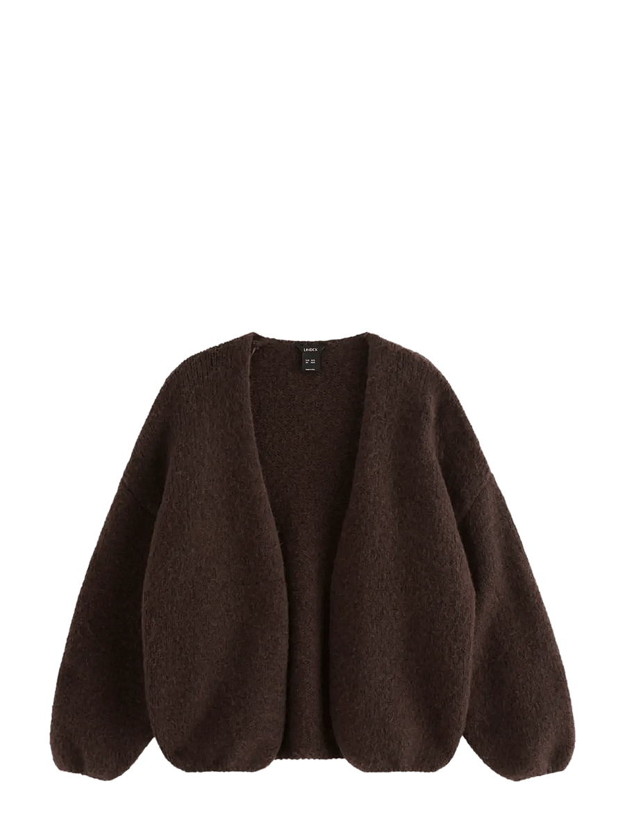 Lindex - Knitted cardigan - koftor - dark brown - 1