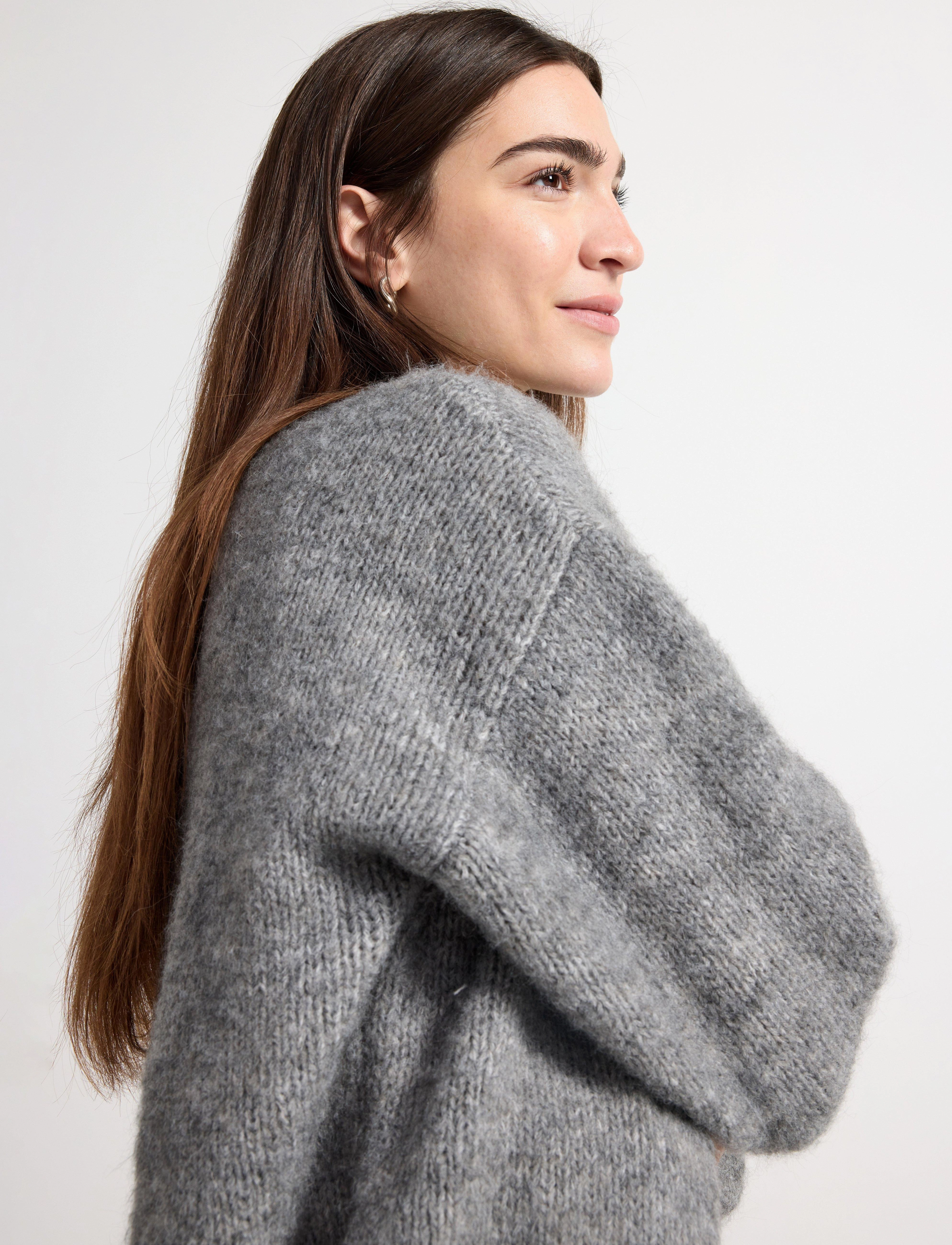 Lindex - Knitted cardigan - koftor - grey - 4