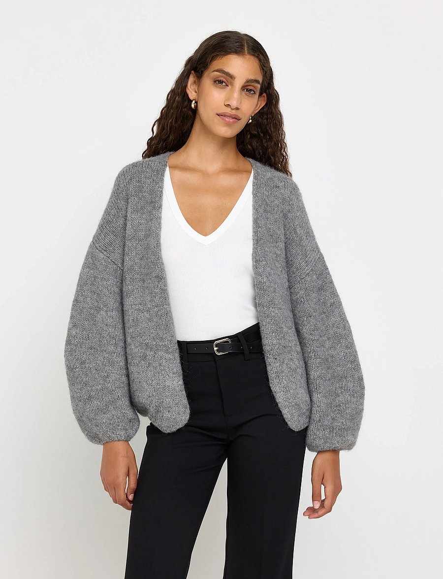 Lindex - Knitted cardigan - cardigans - grey melange - 0