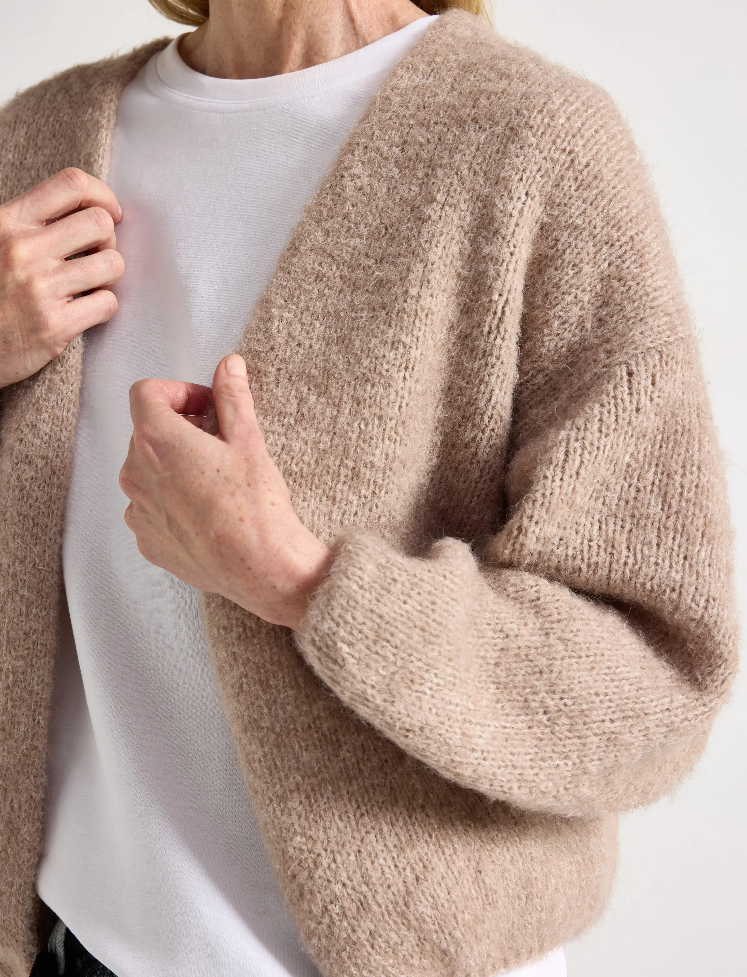 Lindex - Knitted cardigan - cardigans - light brown melange - 4