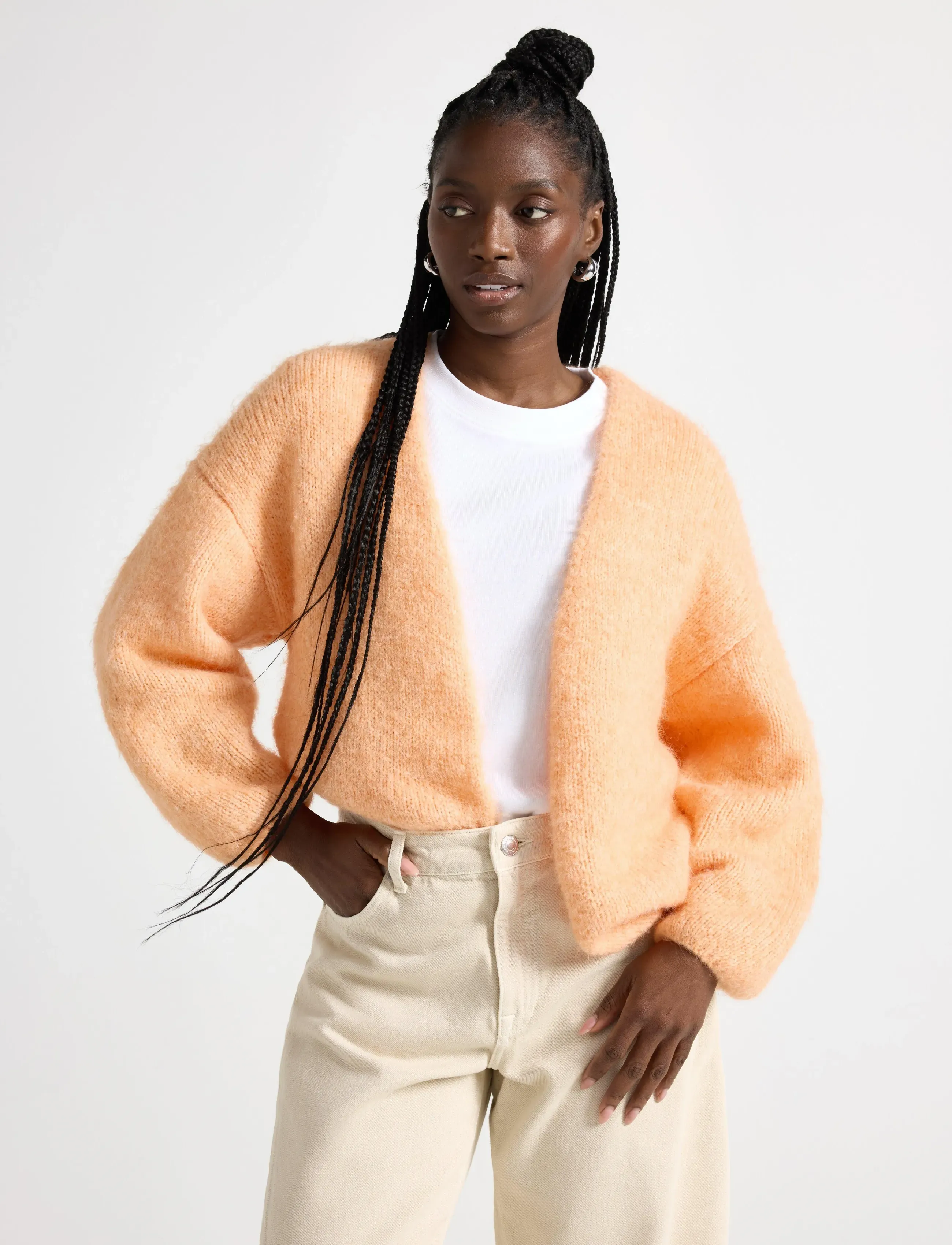 Lindex Knitted cardigan - Lindex - LIGHT ORANGE / orange