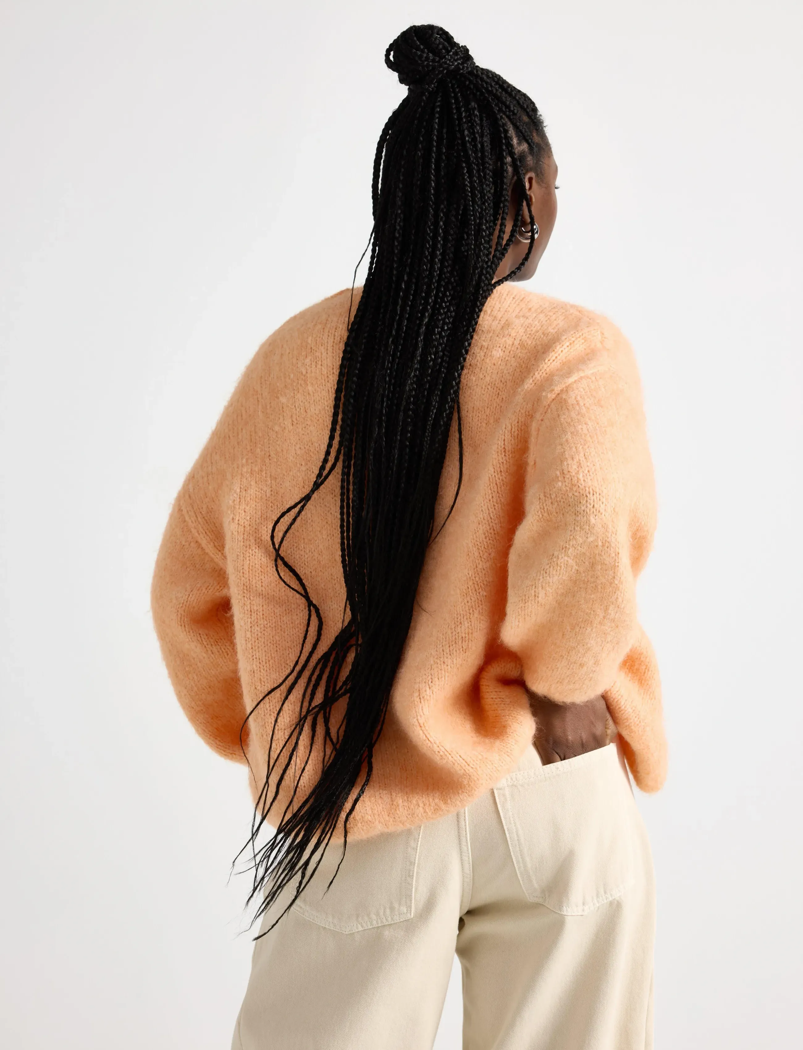 Lindex - Knitted cardigan - koftor - light orange - 3