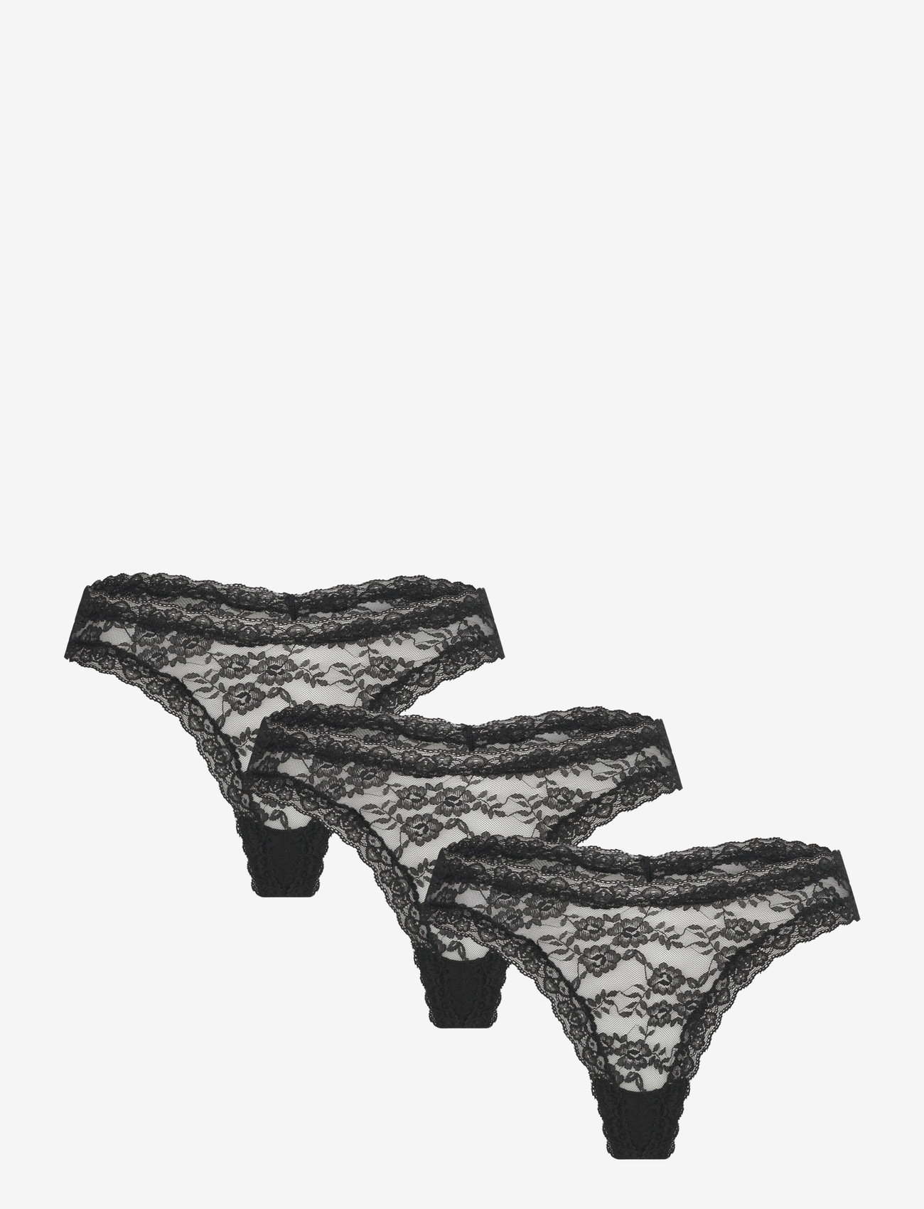 Lindex - Brief Dana thong lace 3pack - black - 0